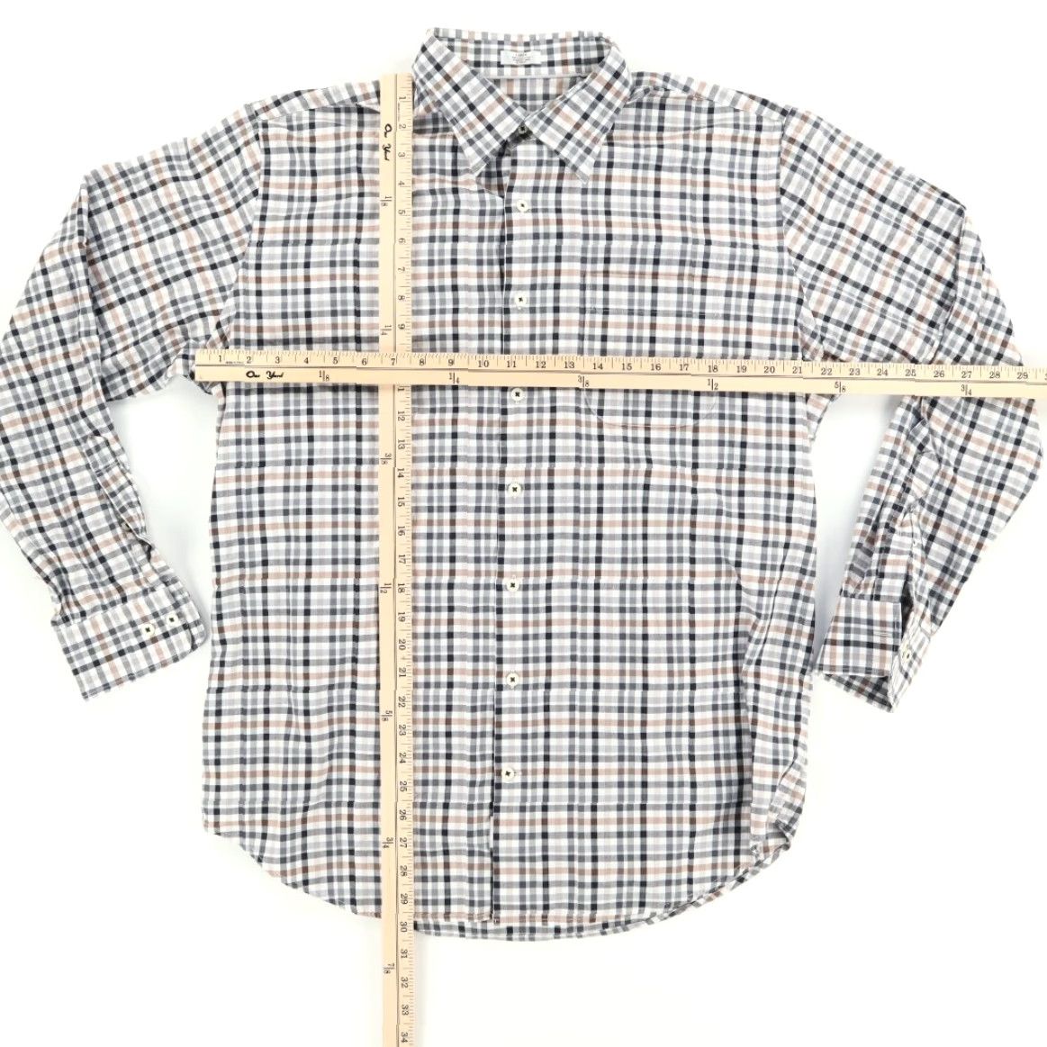 Peter Millar Peter Millar Shirt Gingham Long Sleeve Button Up Mens L Twill Cotton Multi-Colored Worked Relaxed Fit Size US L / EU 52-54 / 3 - 3 Thumbnail
