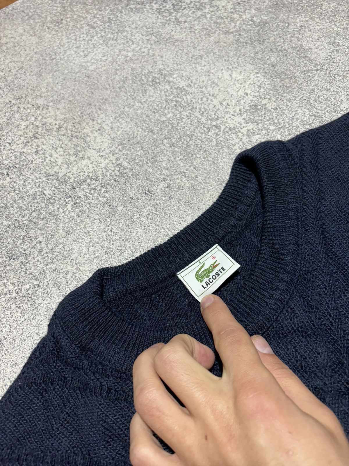 Japanese Brand × Lacoste × Vintage Vintage Lacoste Croc Logo Blue Wool Sweater Size US L / EU 52-54 / 3 - 3 Thumbnail