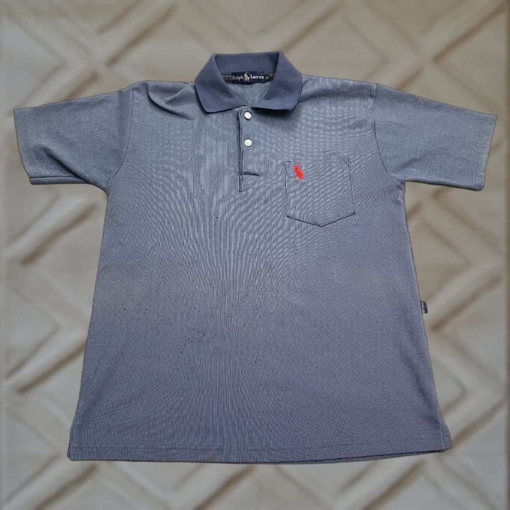 Ralph Lauren VINTAGE Ralph Lauren Polo Shirt Men Large Blue 90s Classic Casual Short Sleeve Size US L / EU 52-54 / 3 - 1 Thumbnail