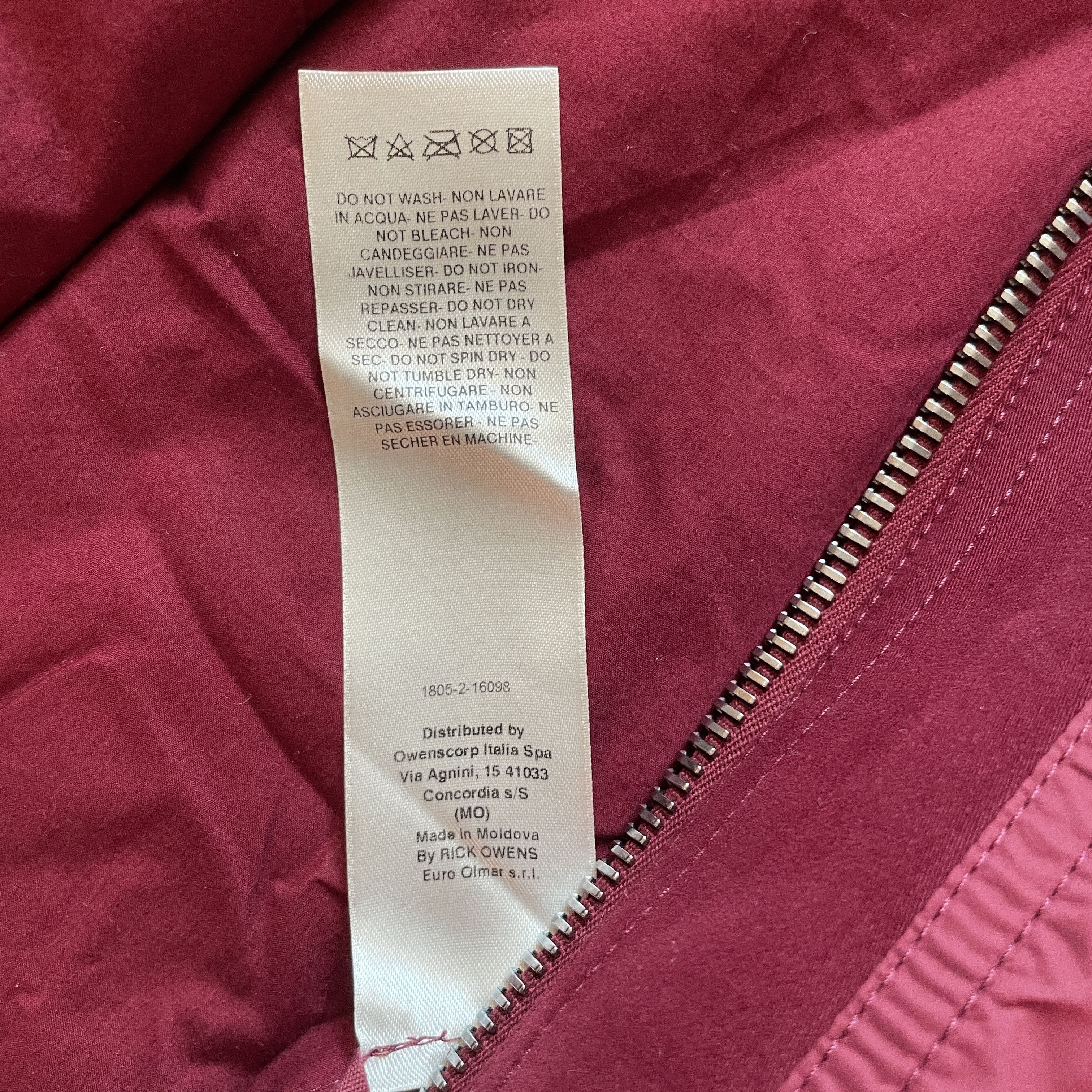 Rick Owens Drkshdw DRKSHDW by Rick Owens Burgundy Bomber Jacket Size US S / EU 44-46 / 1 - 11 Thumbnail