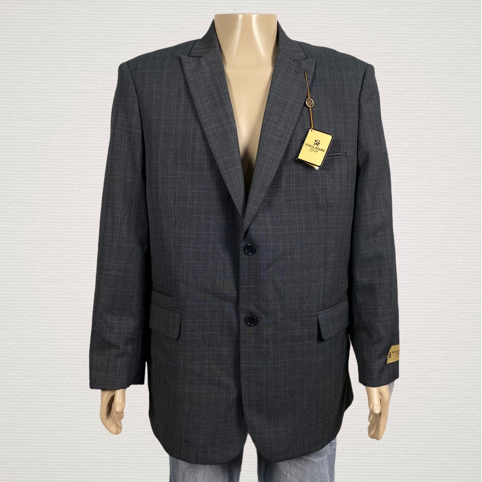 Stacy Adams NEW Stacy Adams Gold Label Plaid Suit Blazer Men's 44 44R Size 44R - 1 Thumbnail