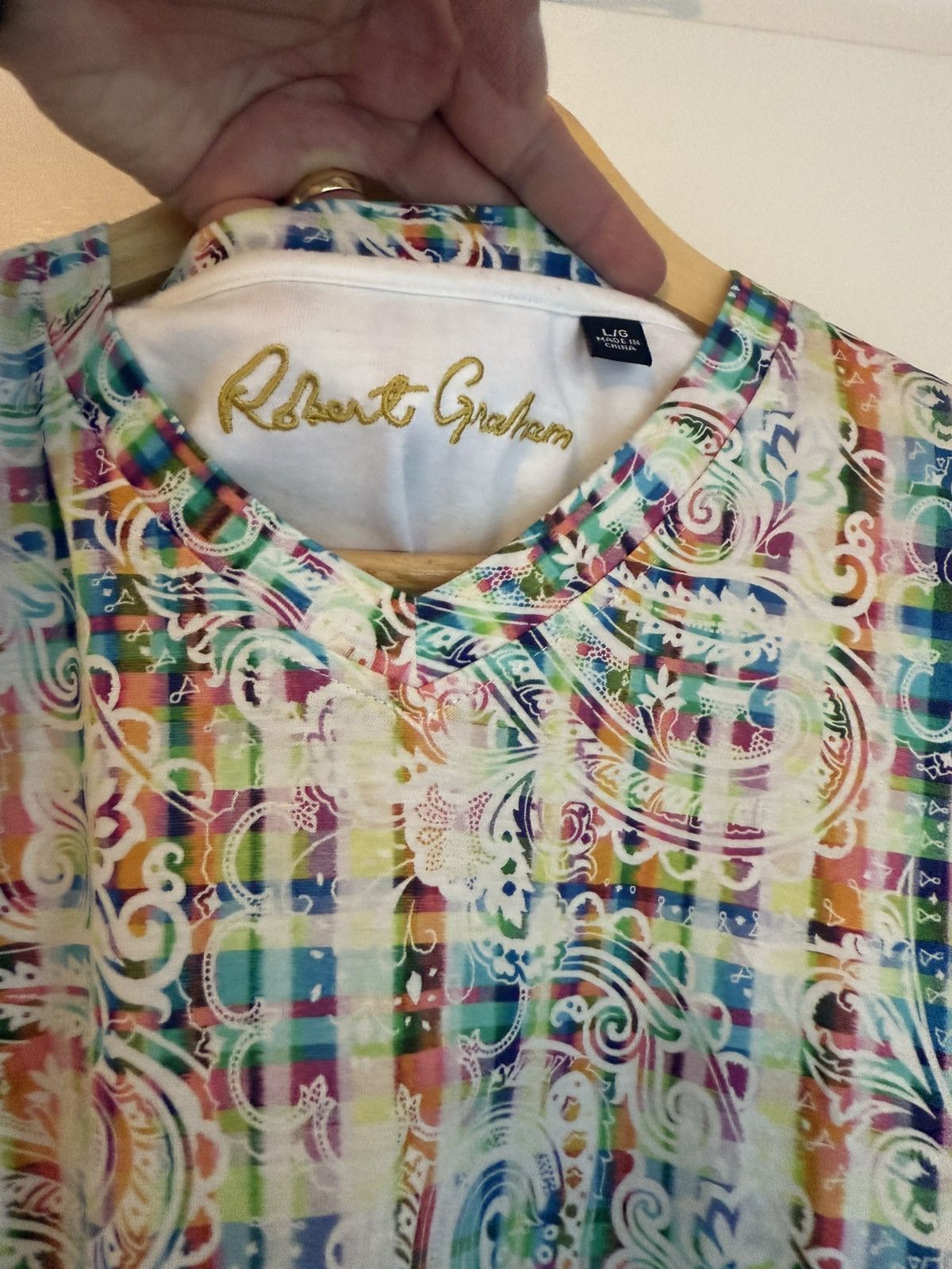 Robert Graham Multicolor Paisley & Plaid Print by Robert Graham Size US L / EU 52-54 / 3 - 6 Thumbnail