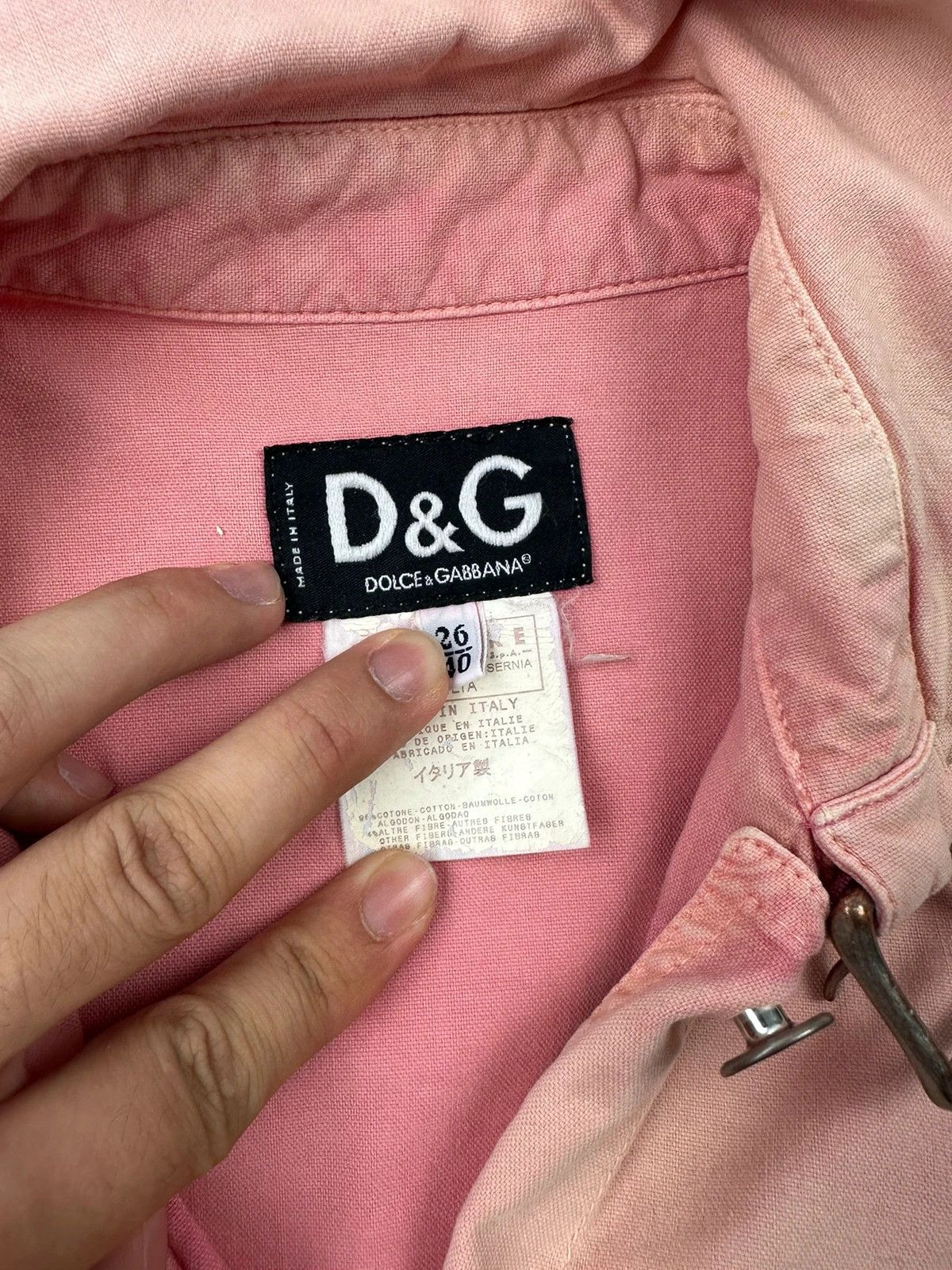Dolce & Gabbana Dolce Gabbana SS2004 Detachable Pink Faded Zip Denim Jacket Size S / US 4 / IT 40 - 15 Thumbnail