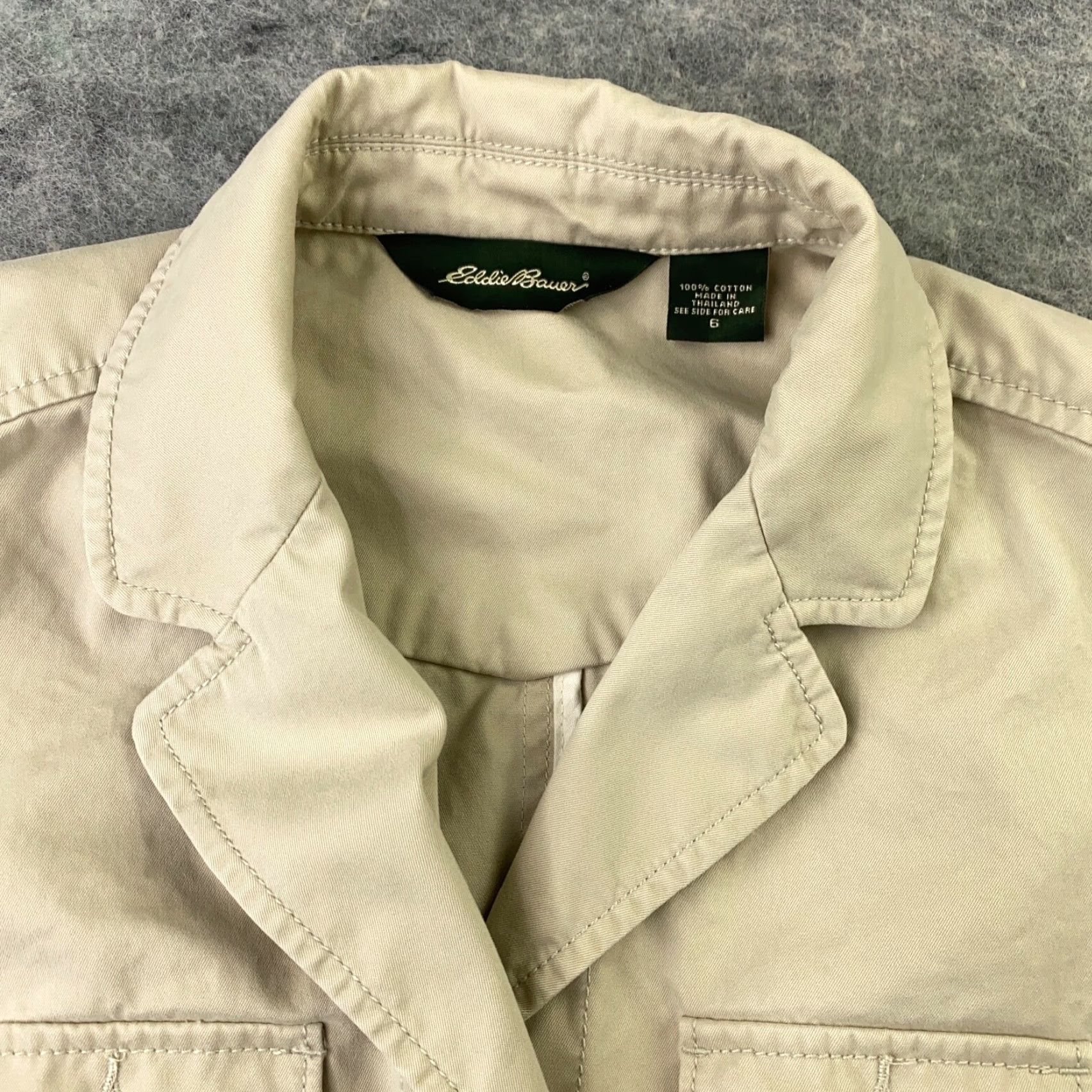 Eddie Bauer Vintage Eddie Bauer Women's Jacket Cotton Twill Size 6 Beige Casual Formal Outerwear Size M / US 6-8 / IT 42-44 - 4 Thumbnail