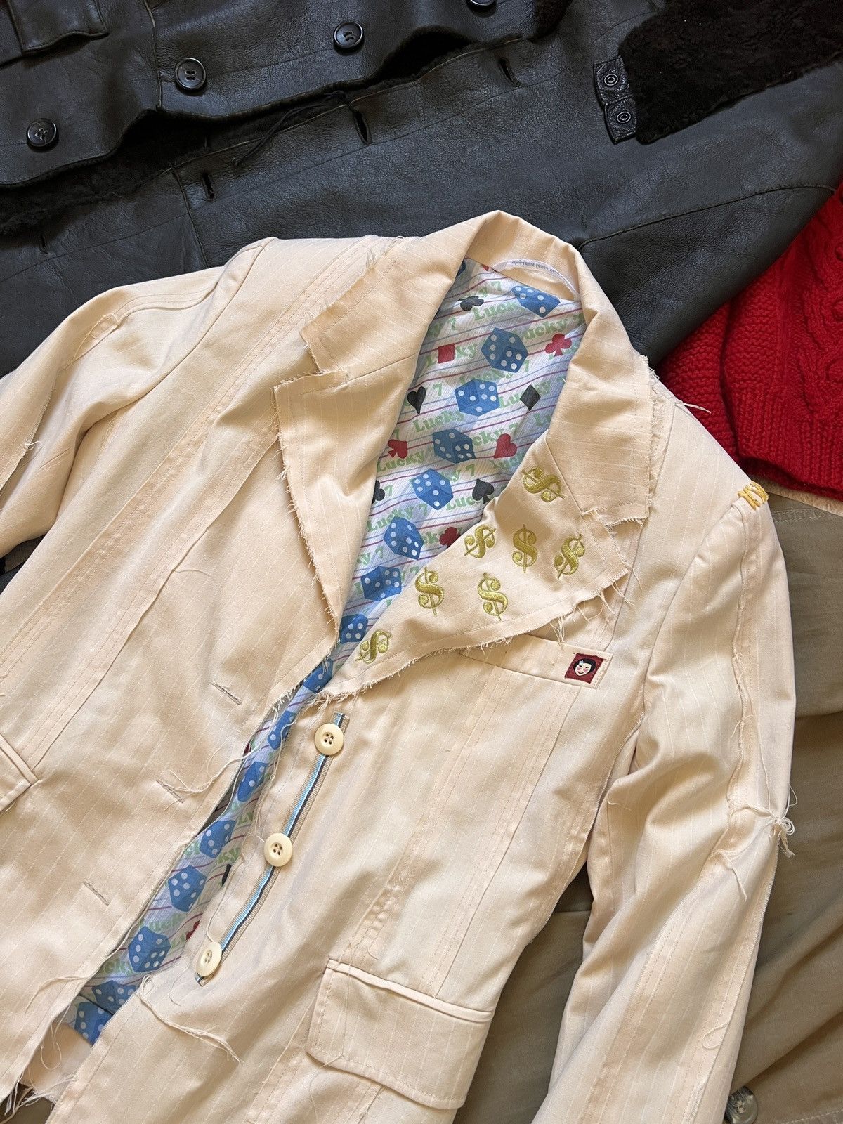 Japanese Brand Vintage Japan Inspired Distressed Zucca Blazer Avant Garde Size M / US 6-8 / IT 42-44 - 4 Thumbnail