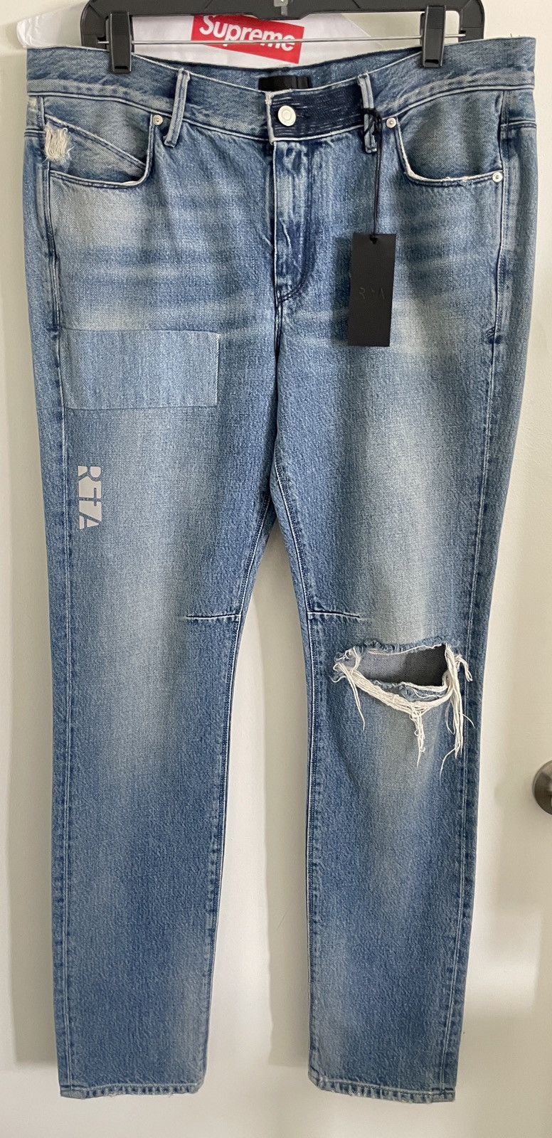 Rta RtA 34W Blue Jeans 3M reflective knee rip racing stripe Size US 34 / EU 50 - 2 Thumbnail