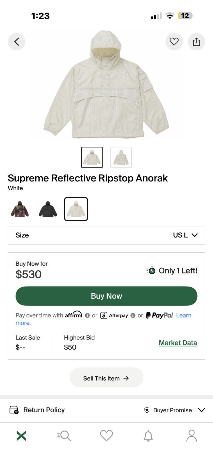 Supreme Supreme Reflective Ripstop Anorak Size US L / EU 52-54 / 3 - 7 Thumbnail
