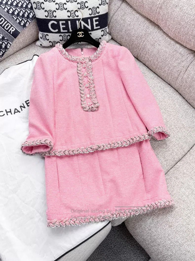 Chanel Chanel Striped rhinestone rolled edge mid-sleeved dress Size XS / US 0-2 / IT 36-38 - 2 Thumbnail