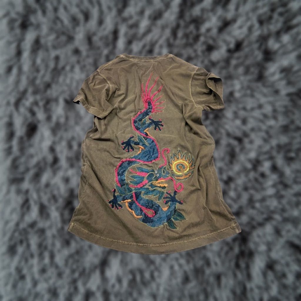 Maharishi VINTAGE Maharishi Japanese Dragon Overprint Embroidered Green T-shirt Tee Size US S / EU 44-46 / 1 - 1 Thumbnail