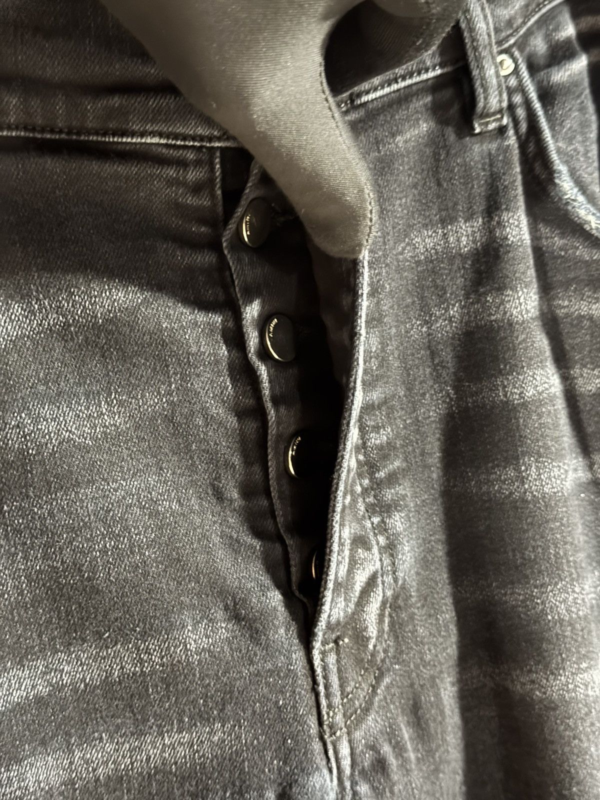 Amiri Amiri Faded Black Distressed Stacked Denim Jeans 34x32 Size US 34 / EU 50 - 4 Thumbnail