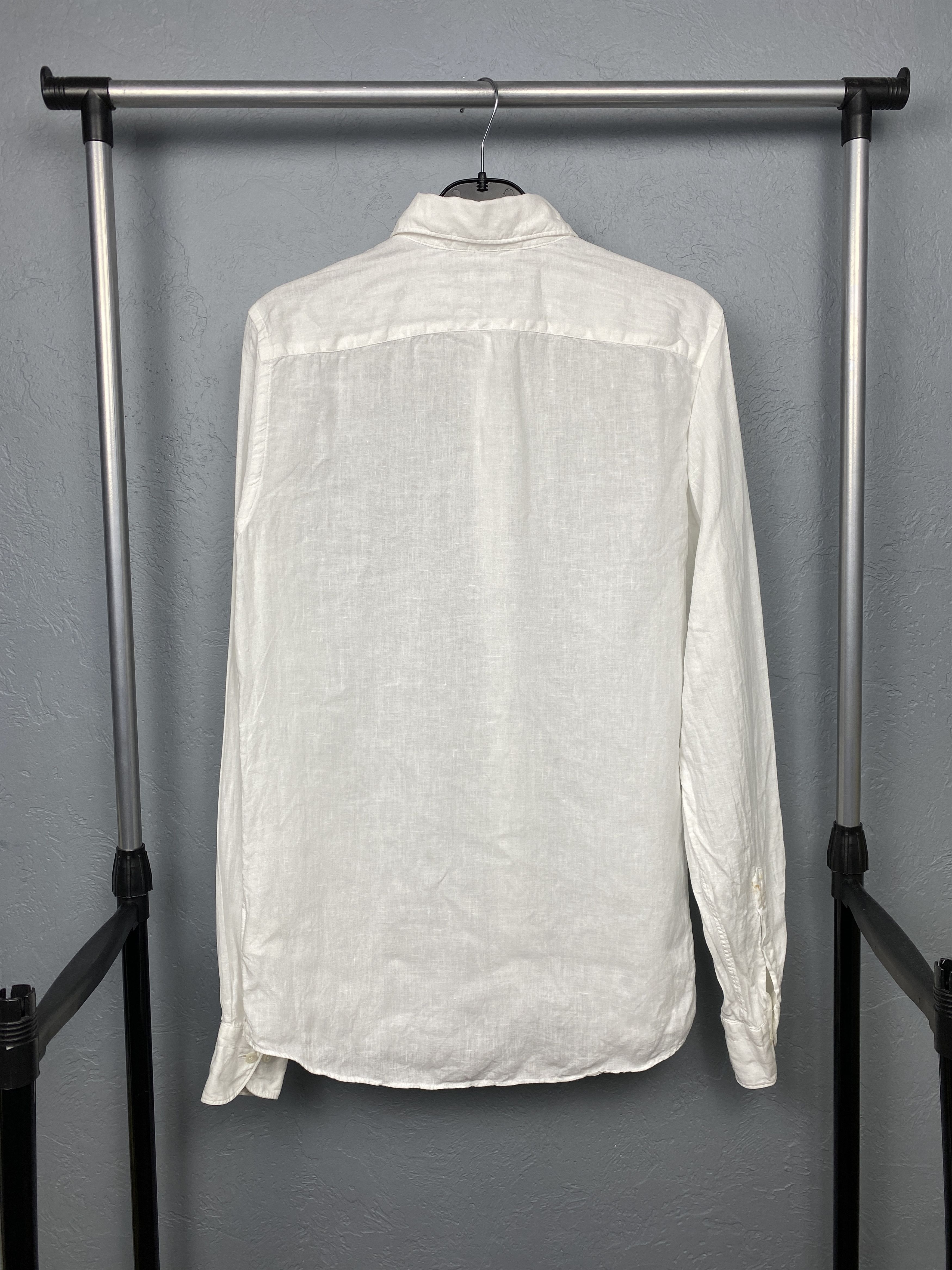 Suitsupply × Vintage Suitsupply Vintage Mens Linen Long Sleeve Shirt Slim Fit Size US L / EU 52-54 / 3 - 6 Thumbnail