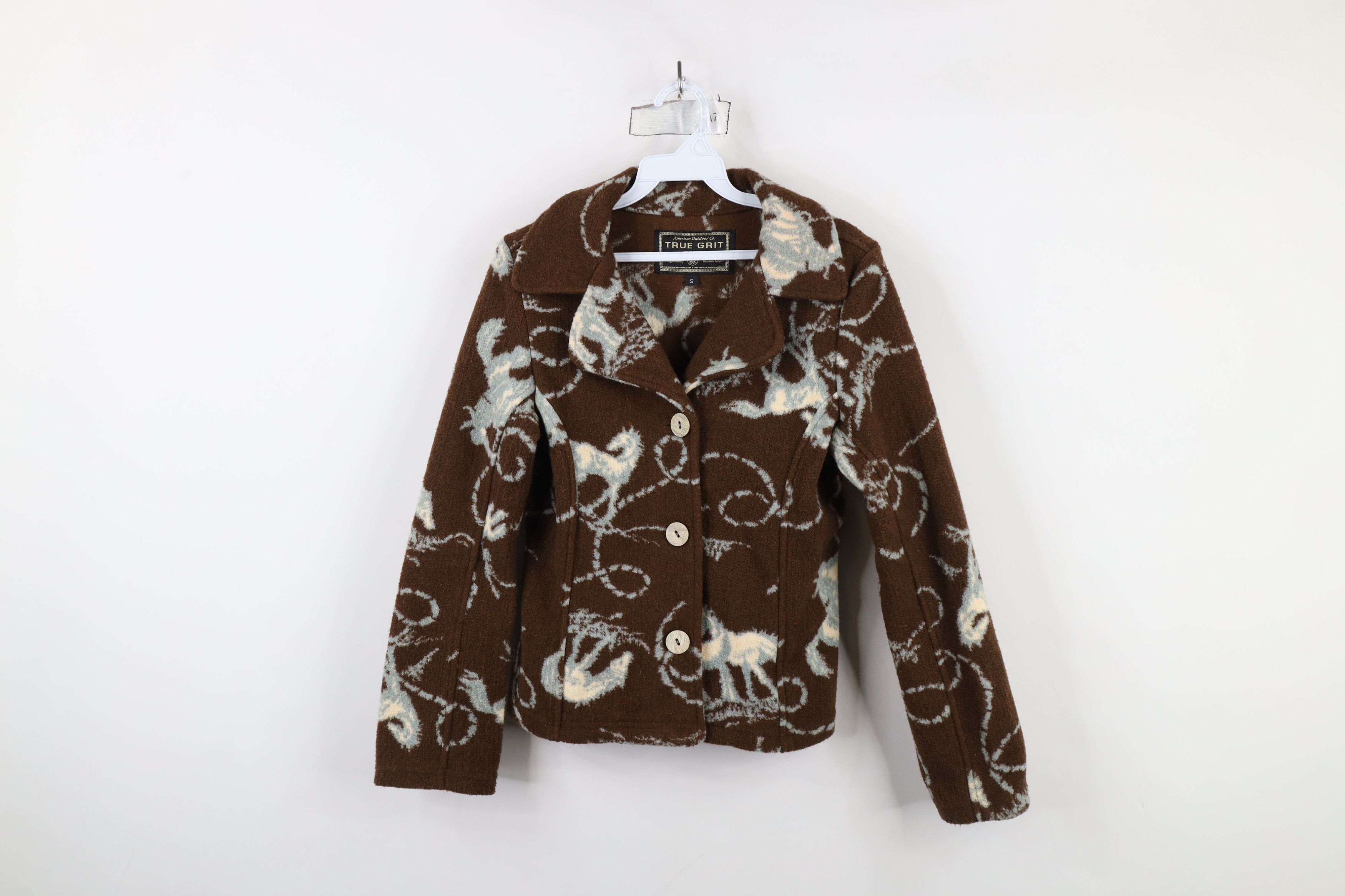 Vintage Vintage 90s Streetwear Equestrian All Over Print Jacket Coat Size S / US 4 / IT 40 - 1 Thumbnail