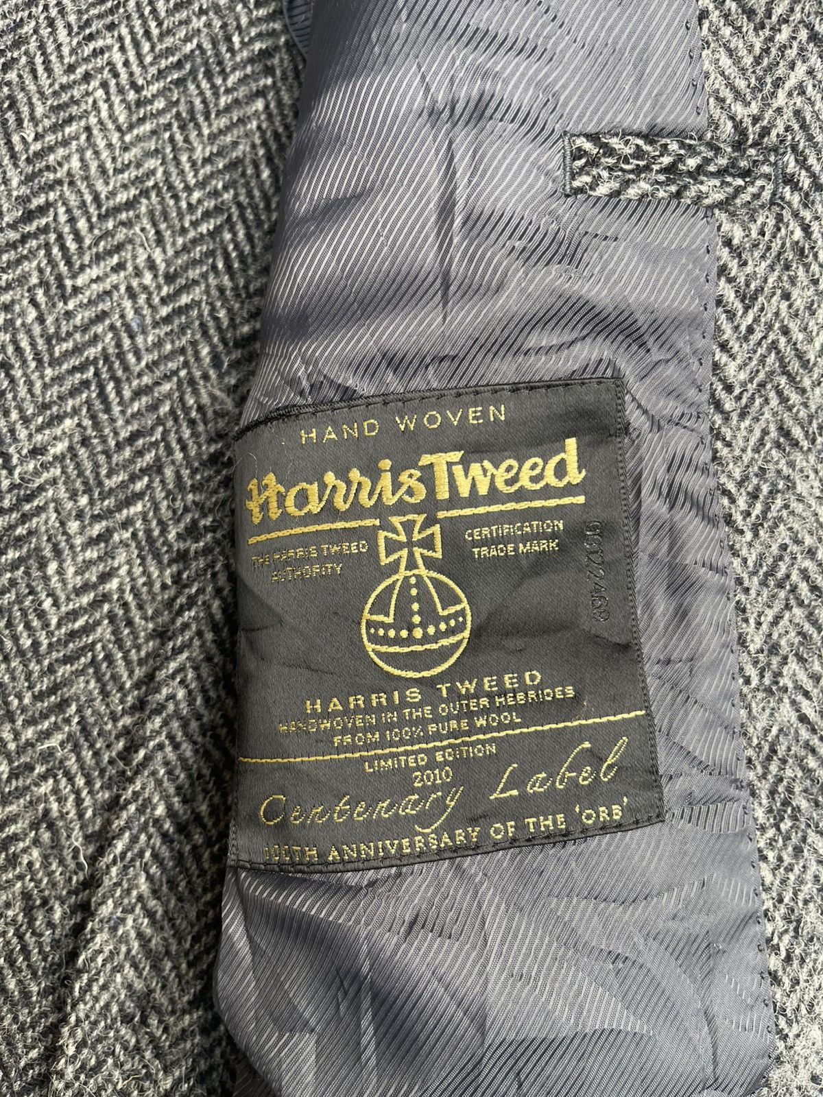 Harris Tweed Rare Harris Tweed 2010 Centenary Label Grey Herringbone Size US S / EU 44-46 / 1 - 4 Thumbnail
