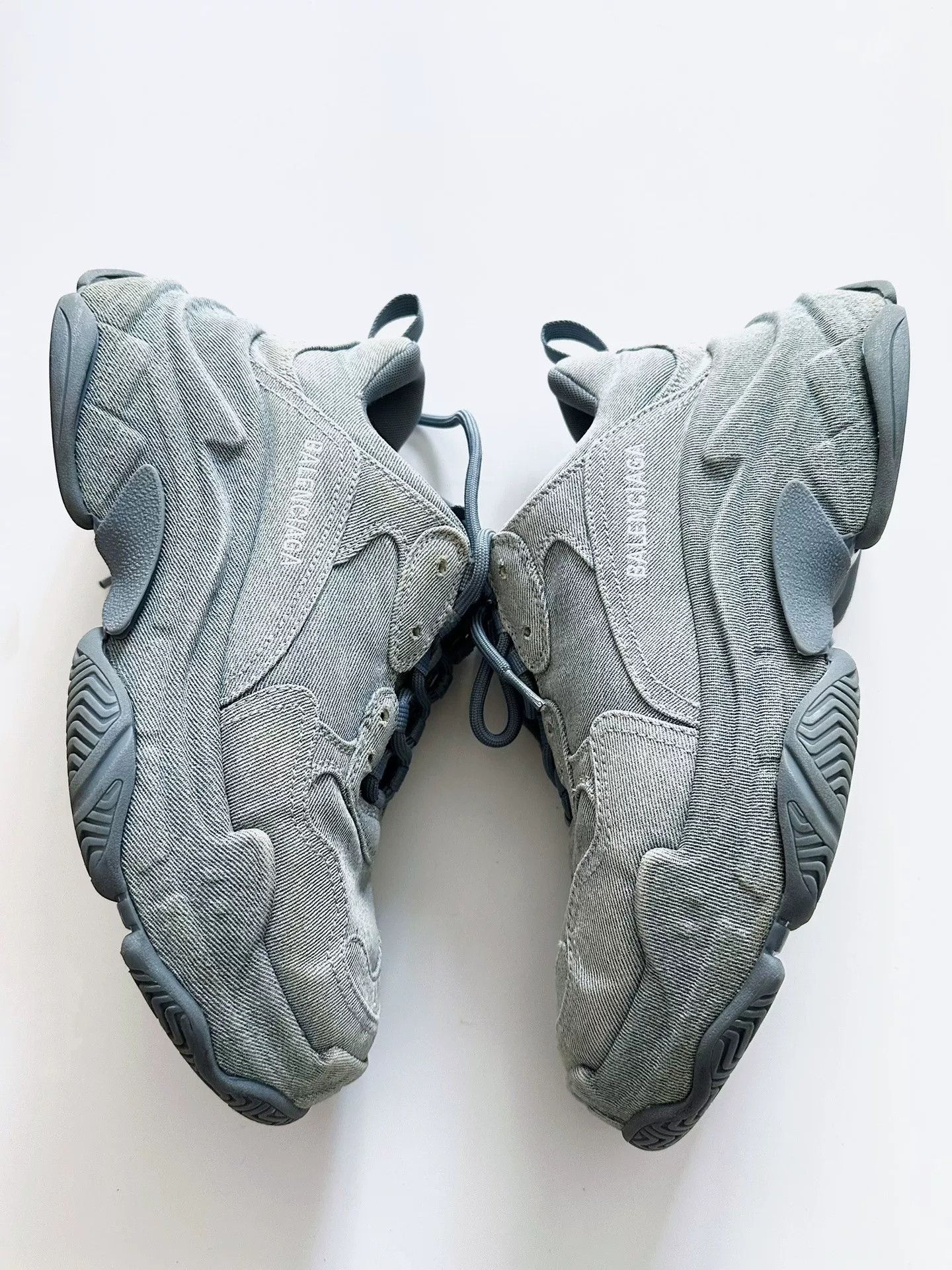 Balenciaga Balenciaga Triple S Denim Sneakers Size US 8 / EU 41 - 1 Thumbnail