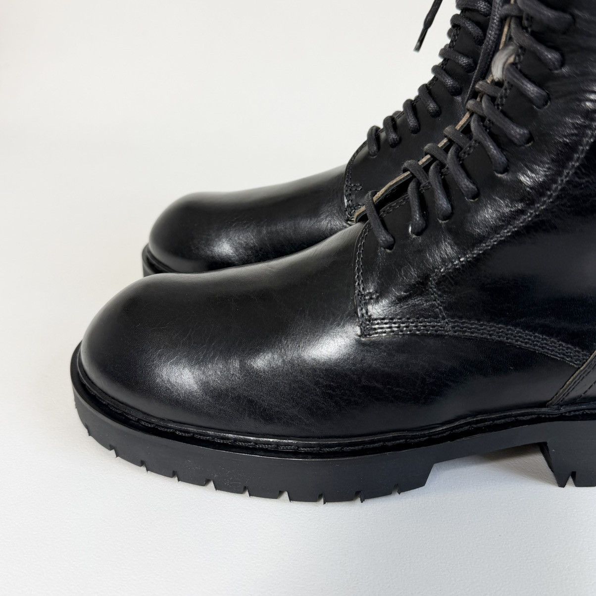 Early 2010s Black Leather Combat Boots