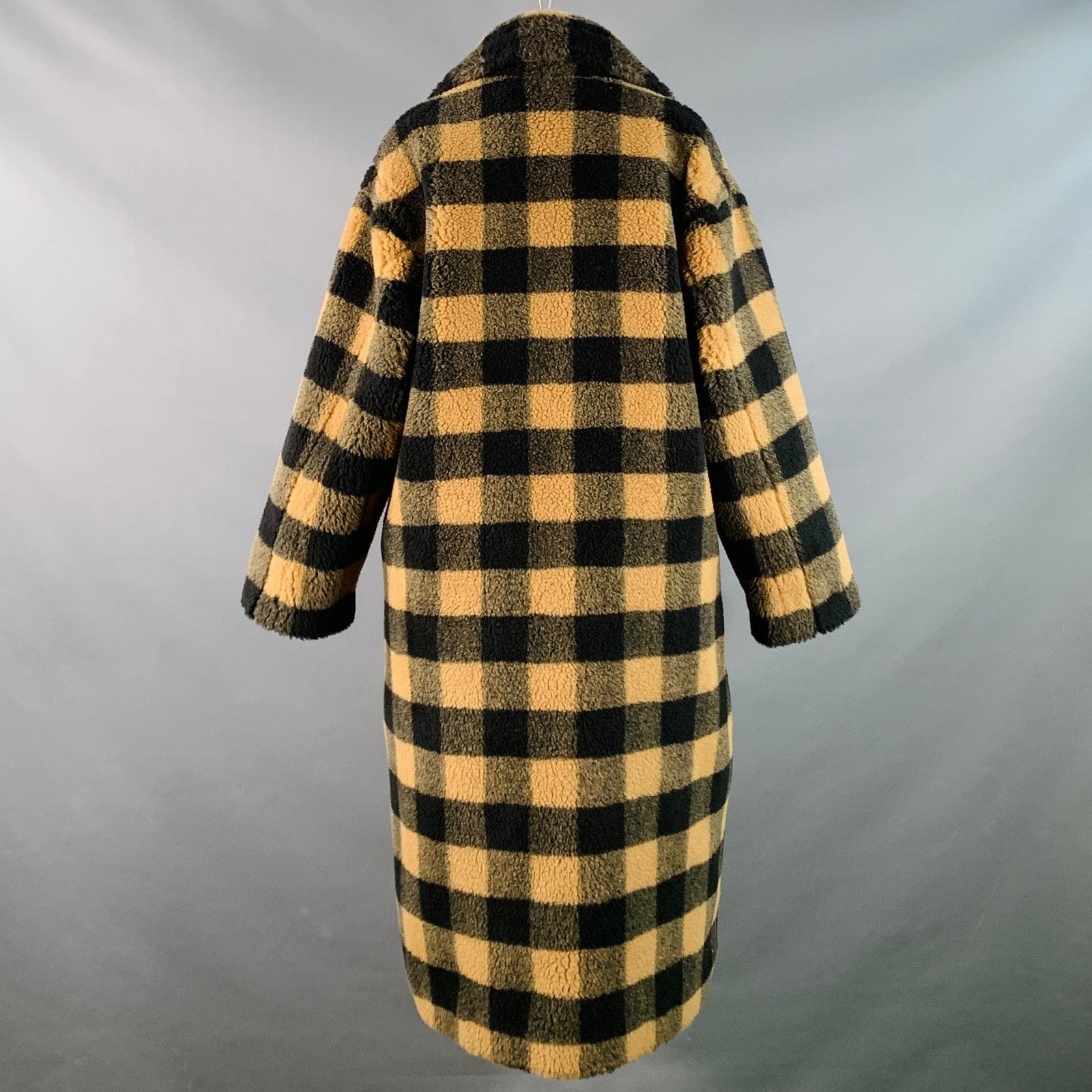 STAND STUDIO STAND STUDIO Maria Tan Black Wool Checkered Notch Lapel Coat Size S / US 4 / IT 40 - 4 Thumbnail