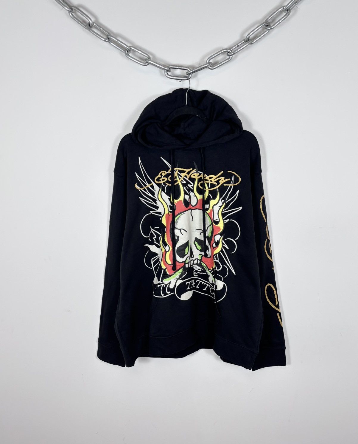 Ed Hardy Ed Hardy NWT Men’s Y2K Big Skull Tattoo Logo Black Hoodie Size US XXL / EU 58 / 5 - 1 Thumbnail