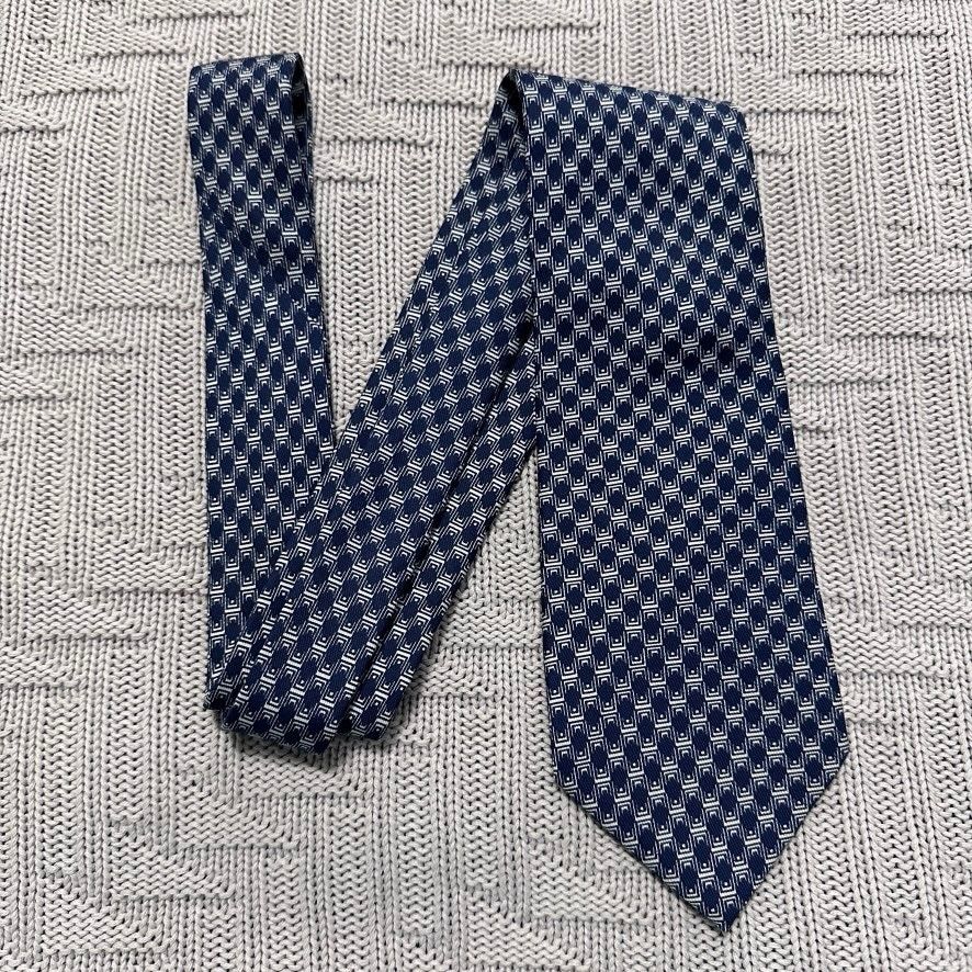 Barneys New York Barneys New York navy geometric silk tie Size ONE SIZE - 1 Thumbnail