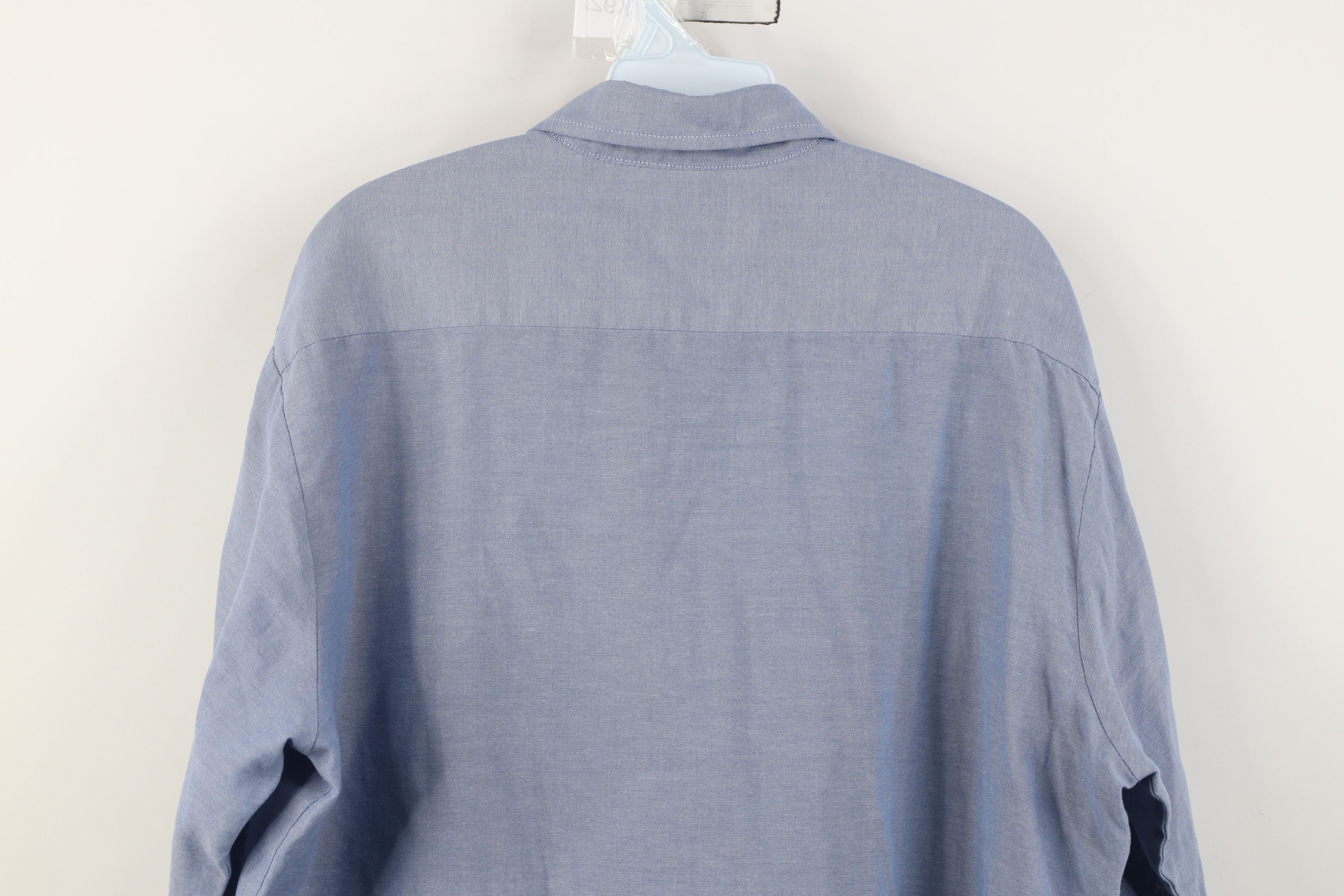 Vintage Vintage 90s Streetwear Chambray Button Shirt Workwear Blue Size US L / EU 52-54 / 3 - 14 Thumbnail