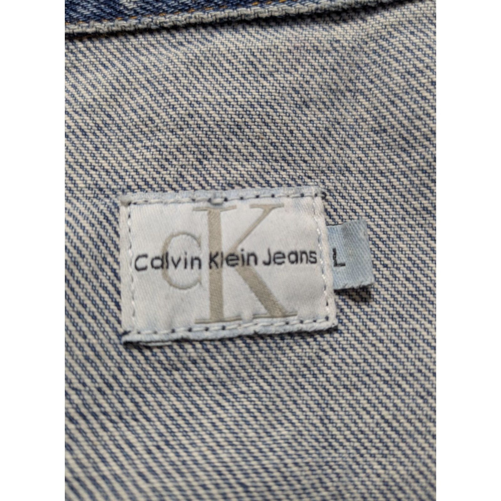 Calvin Klein VINTAGE Calvin Klein CK Jeans Men Large Double Stone Wash Denim Trucker Jacket Size US 33 - 5 Thumbnail