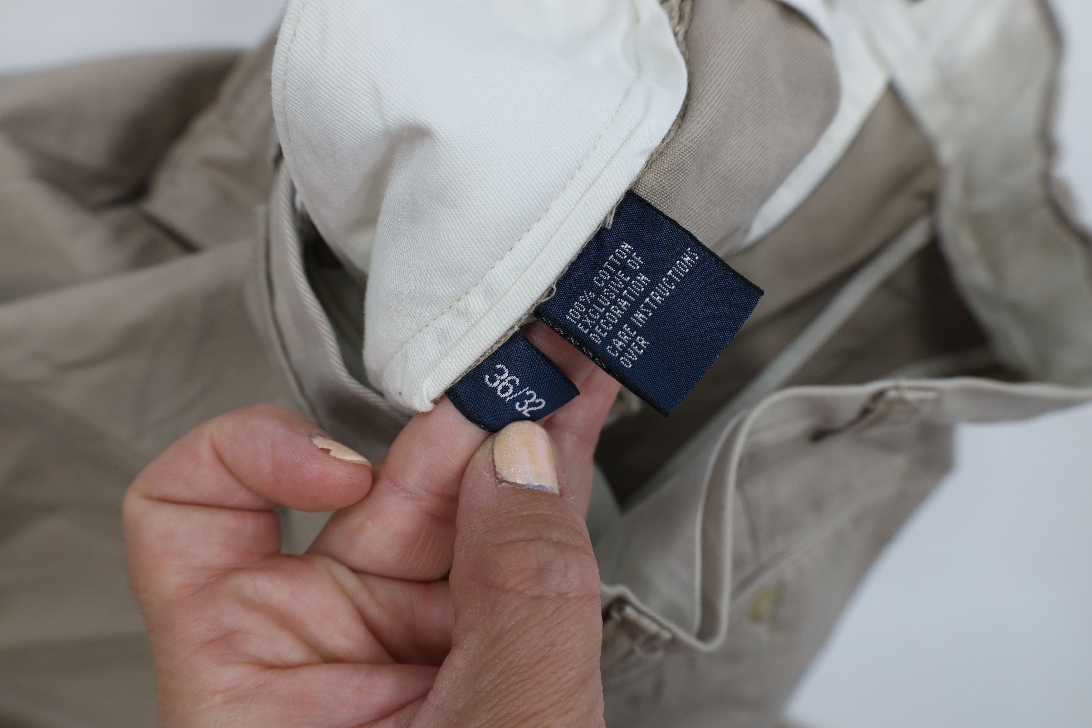 Ralph Lauren Vintage 90s Ralph Lauren Wide Leg Chino Pants Beige Cotton Size US 36 / EU 52 - 10 Thumbnail