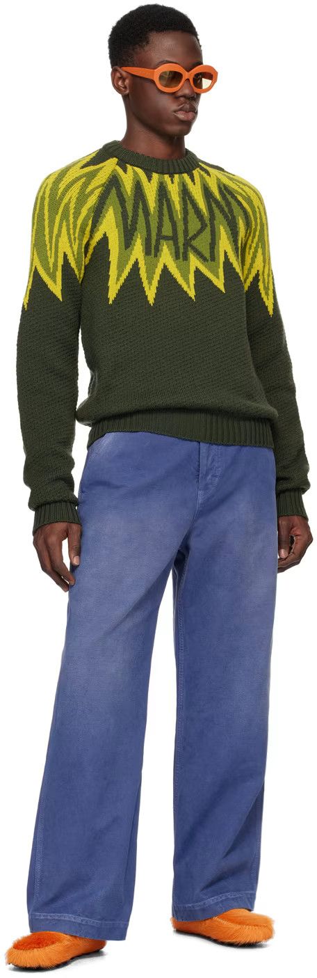 Marni o1w1db1em1224 Fire Island Sweater in Green Size US L / EU 52-54 / 3 - 4 Thumbnail