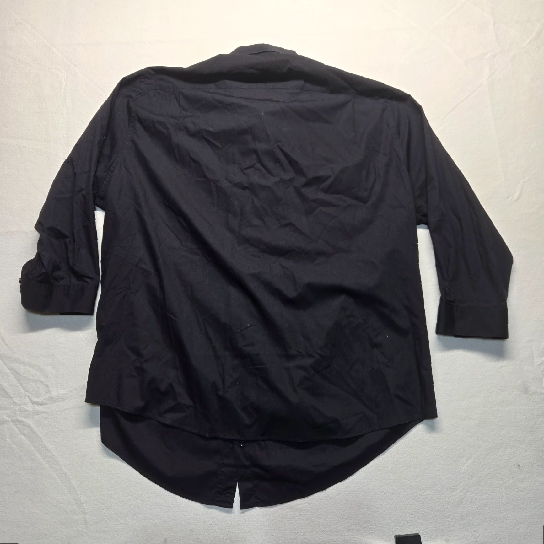 Vintage Kings Court Button-Up Shirt Big & Tall Long Sleeve Solid Black Adult Size 20 35/6 Mens Size US XXL / EU 58 / 5 - 7 Thumbnail