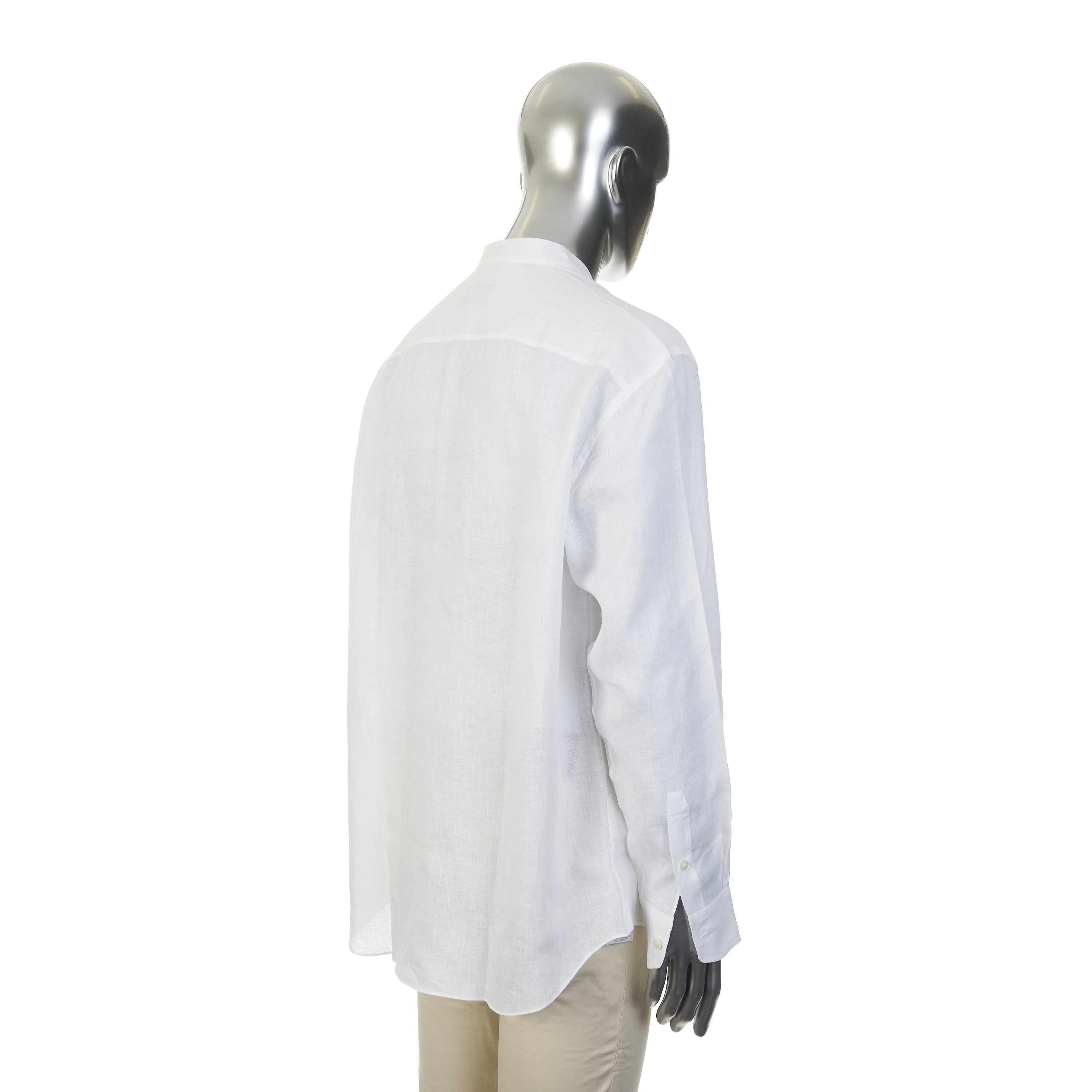 Brioni White Linen Shirt Size US XL / EU 56 / 4 - 6 Thumbnail
