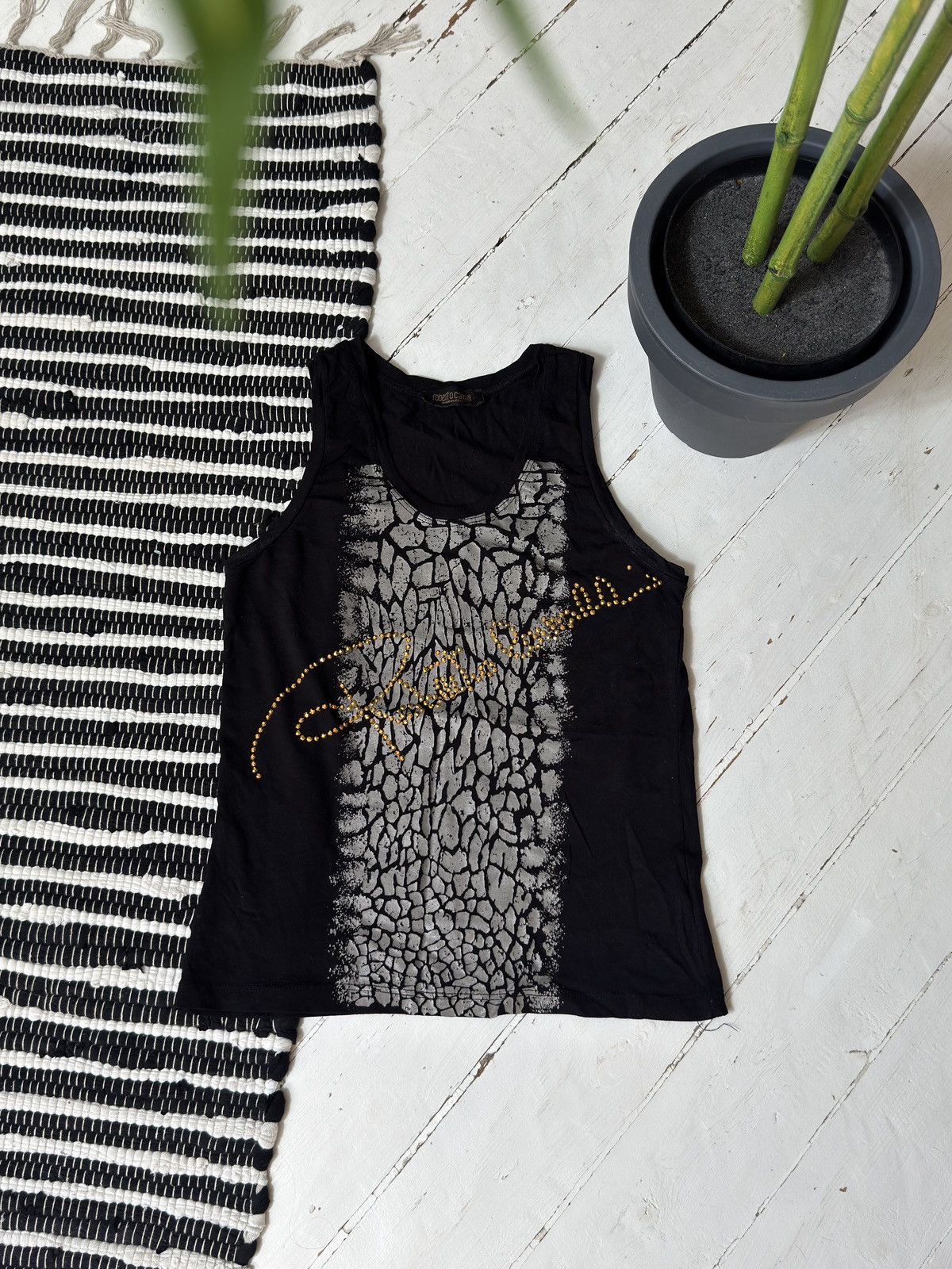 Roberto Cavalli VINTAGE ROBERTO CAVALLI 2000s SNAKE PRINT TANK TOP Size S / US 4 / IT 40 - 1 Thumbnail