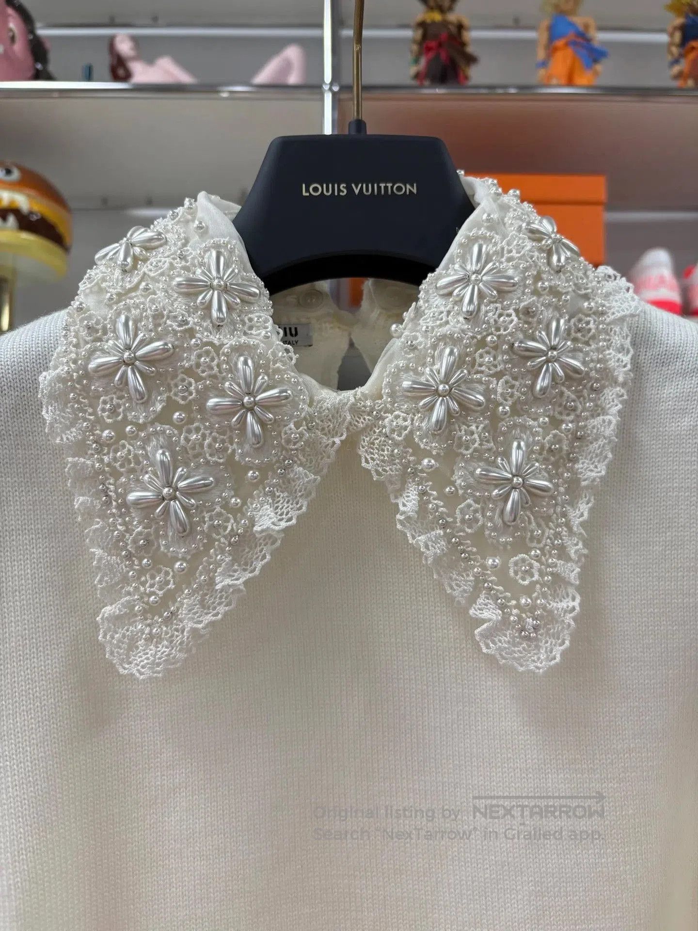 Miu Miu Miumiu Detachable Embroidered Beaded Collar Knit Top. Size XS / US 0-2 / IT 36-38 - 2 Thumbnail