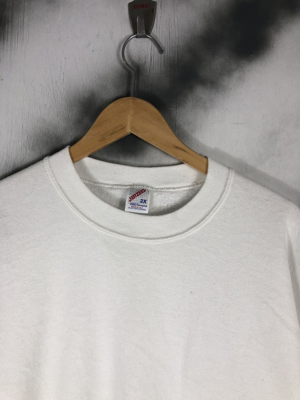 Jerzees × Vintage Vintage Jerzees White Plain Sweatshirt Size US XXL / EU 58 / 5 - 3 Thumbnail