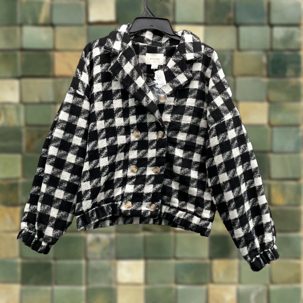 Vintage HYFVE Jacket Women Small Houndstooth Blazer Drop Shoulder Corpcore Old Money Y2k Size S / US 4 / IT 40 - 1 Thumbnail