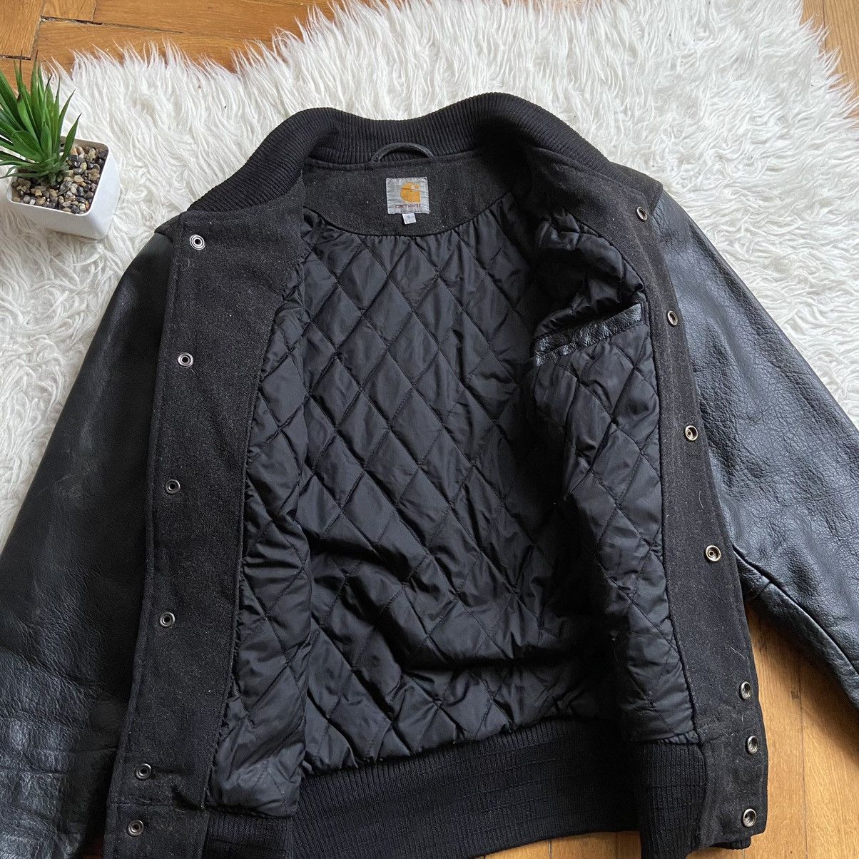 Carhartt × Carhartt Wip × Vintage 📌 Vintage Rare Carhartt Bandit Leather Varsity Jacket Size US S / EU 44-46 / 1 - 20 Thumbnail