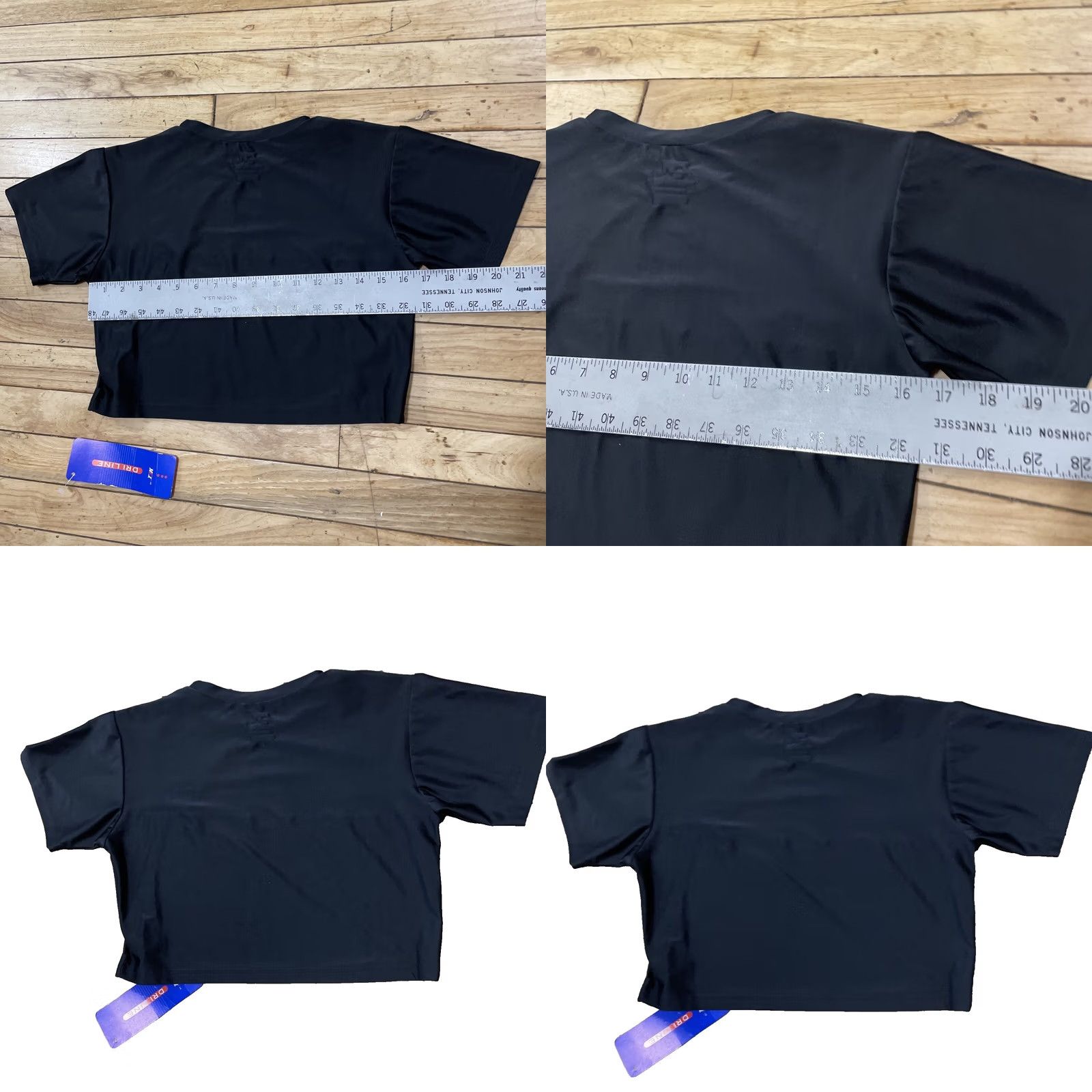 Vintage T3K Crop Active Shirt Womens Small Black Performance Y2k Deadstock New (L fit S) Size S / US 4 / IT 40 - 8 Thumbnail