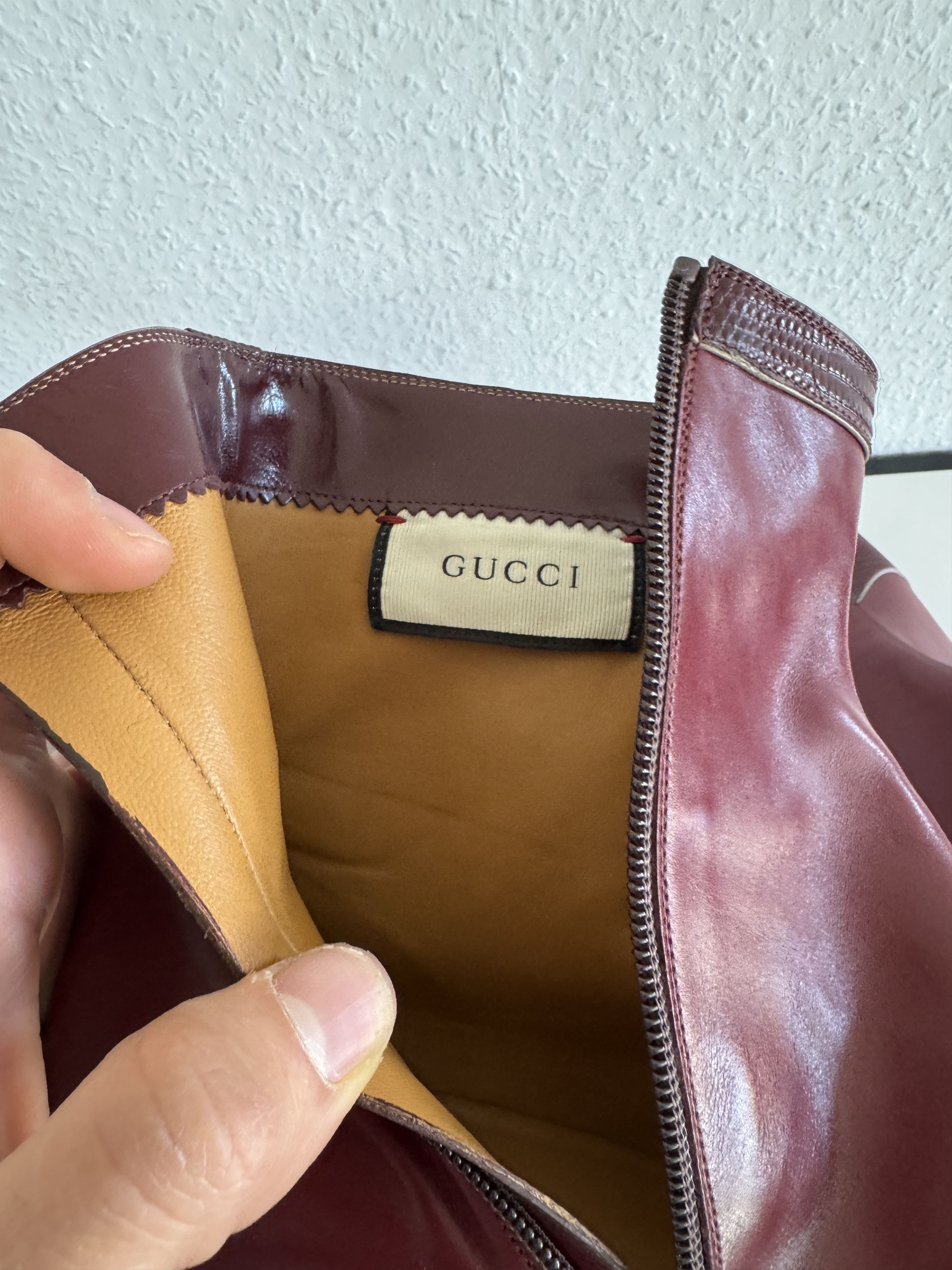 Gucci Red Leather Dragon Embroidery Boots Size US 8.5 / EU 41-42 - 16 Thumbnail