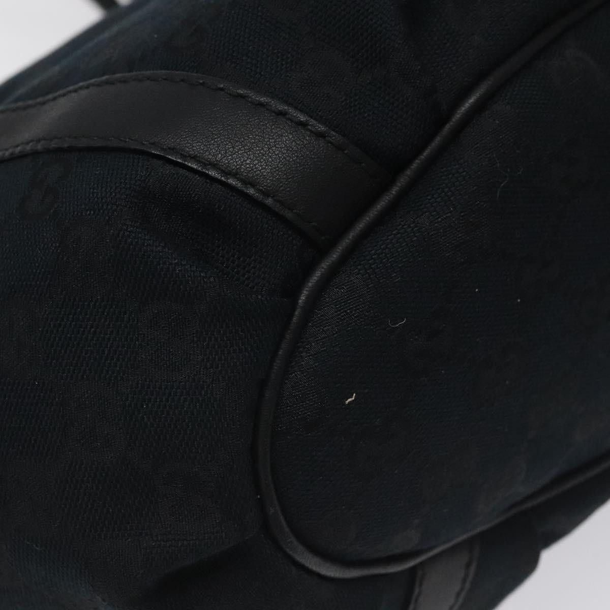 GUCCI GG Canvas Tote Bag Black Gold