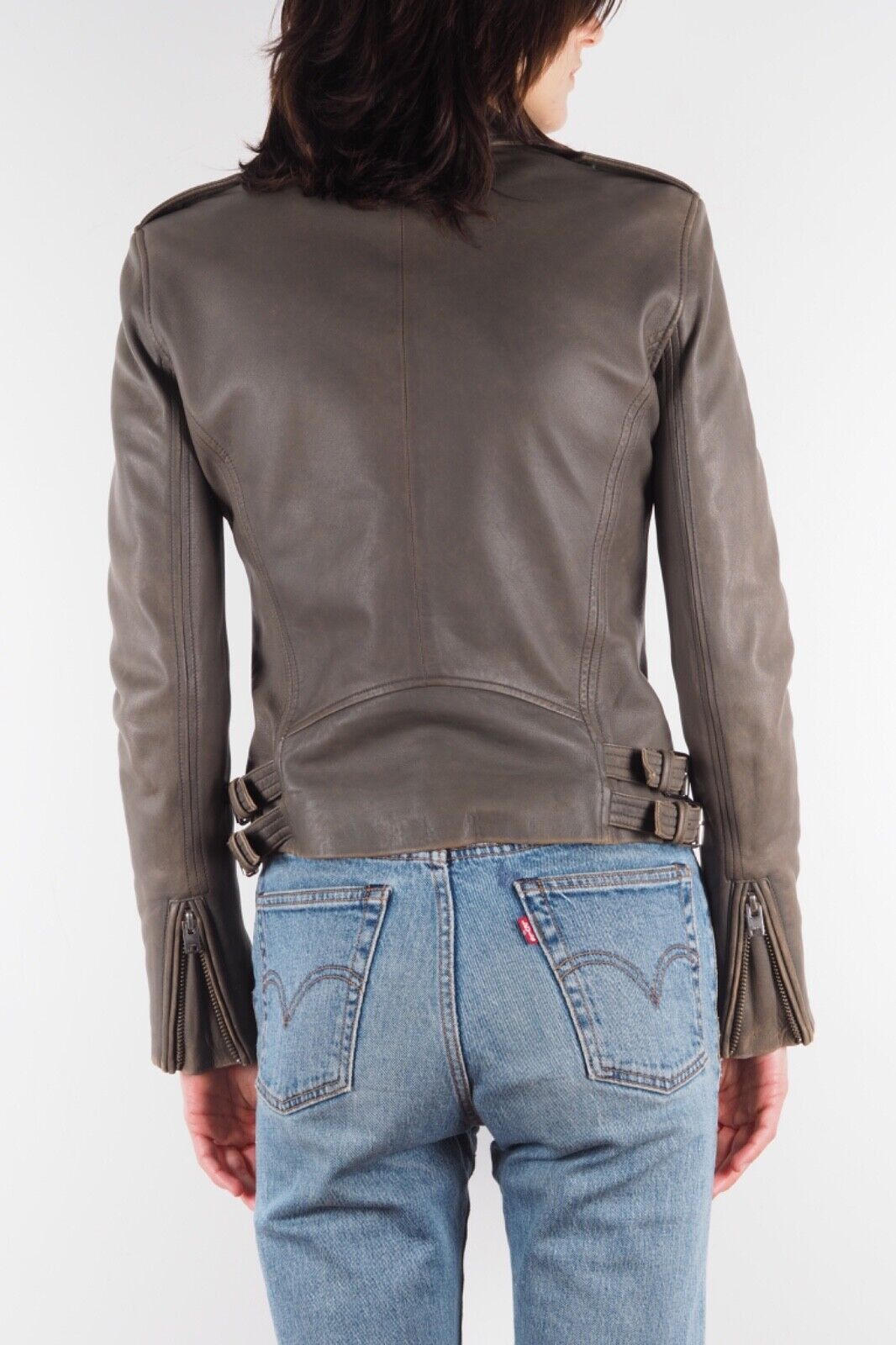 Iro IRO Han Faded Lambskin Leather Biker Jacket Size S / US 4 / IT 40 - 4 Thumbnail