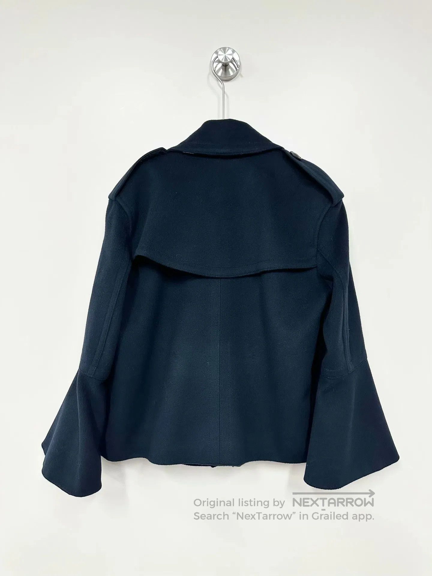 Burberry Burberry Navy Blue Short Flared Sleeve Big Coat| Size XXS / US 00 / IT 34 - 2 Thumbnail