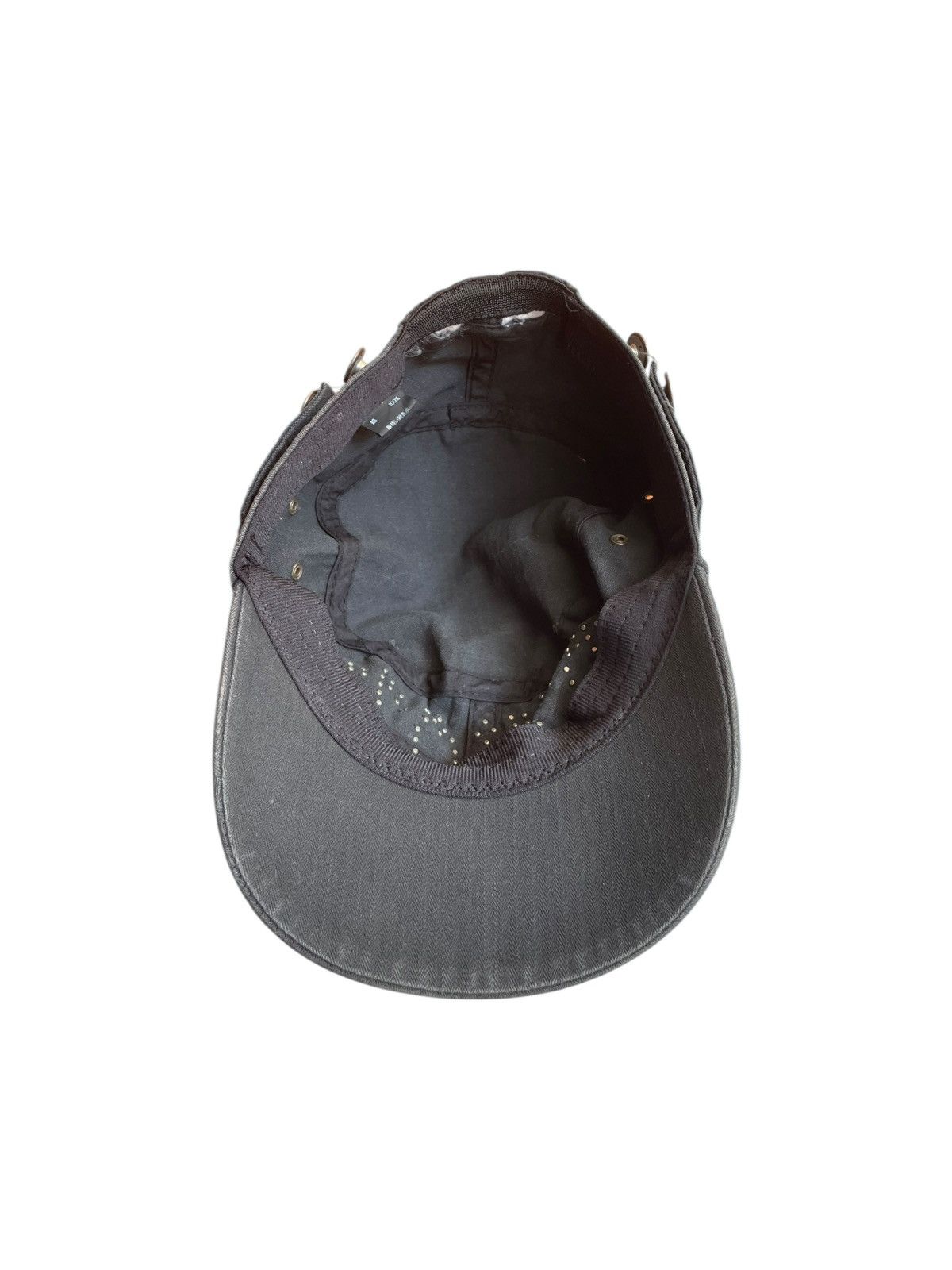 14th Addiction Demon Sun Faded Black Studded Gothic Cadet Hat Punk Size ONE SIZE - 5 Thumbnail