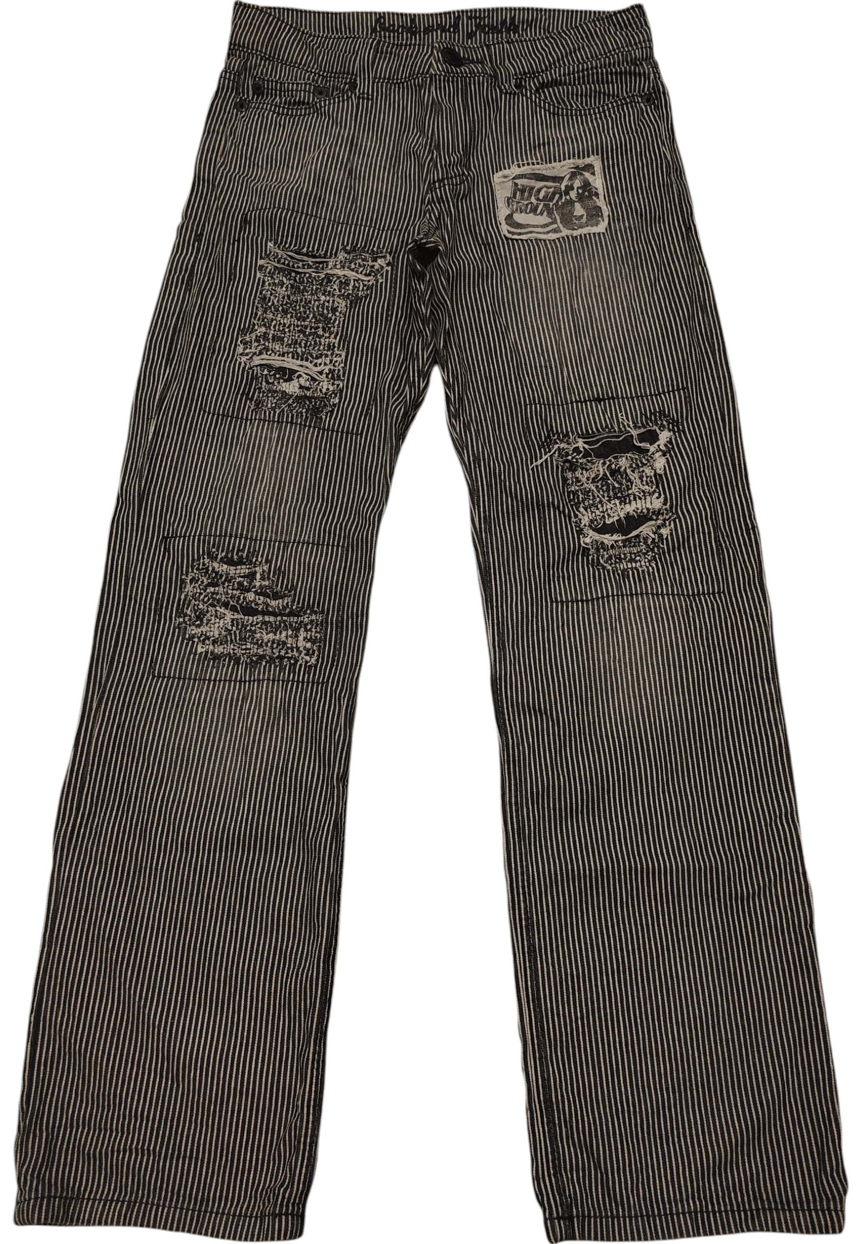 Who Decides War Japanese Back & Forth Hickory Pants Striped I6W9 Style Size US 30 / EU 46 - 1 Thumbnail