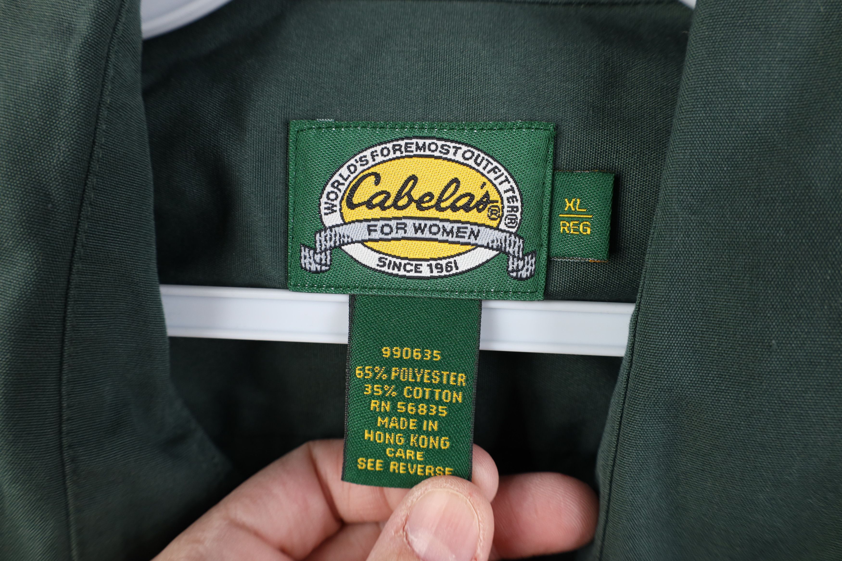 Cabelas Vintage 90s Cabelas Bush Safari Collared Button Shirt Green Size XL / US 12-14 / IT 48-50 - 10 Thumbnail
