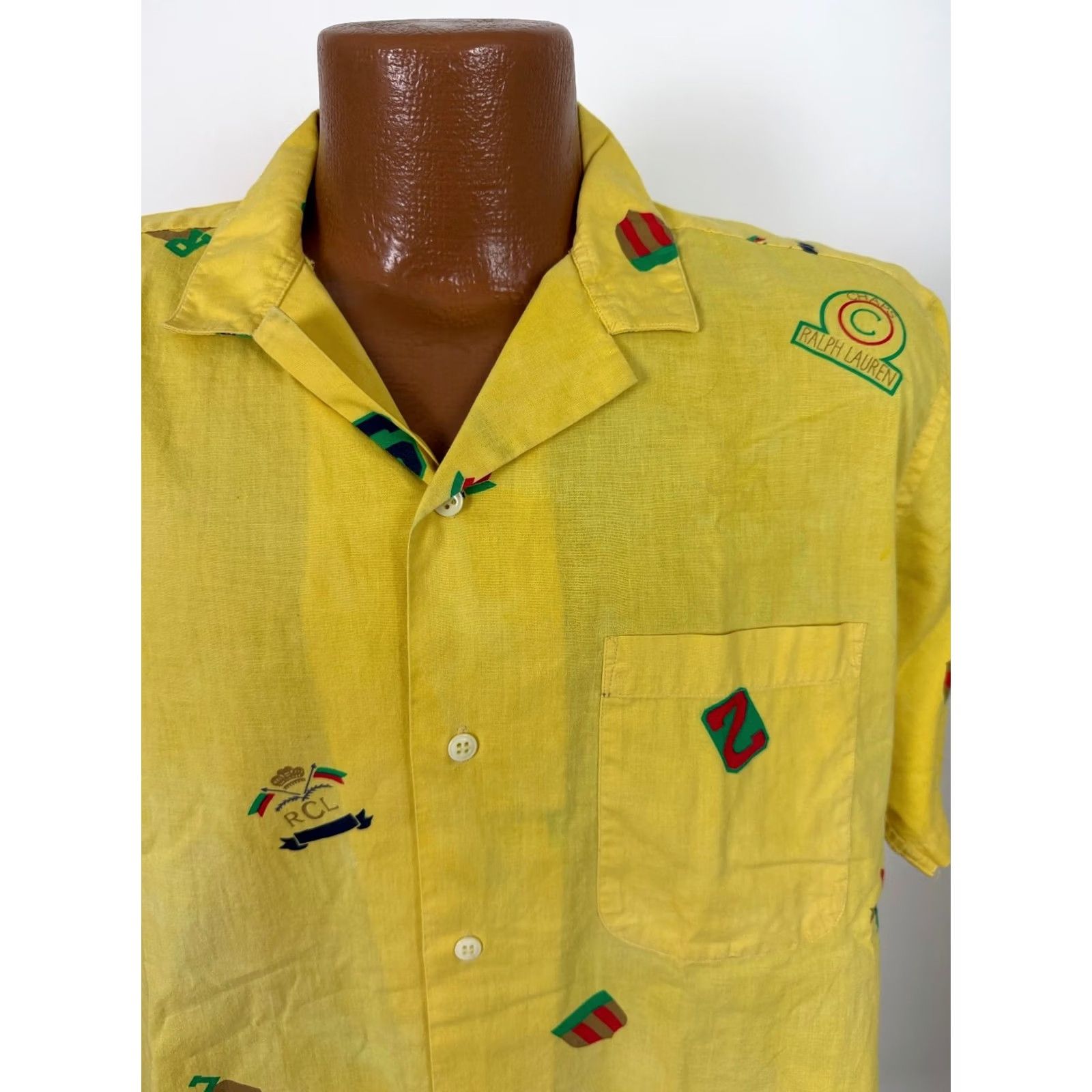 Chaps VINTAGE Chaps Ralph Lauren Shirt Men Large Camp Collar Yacht Crest Logo Surf Shirt Size US L / EU 52-54 / 3 - 3 Thumbnail
