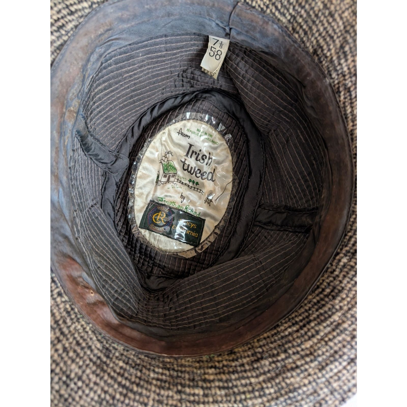 Club Room Vintage Johnathan Richard Wool Irish Tweed Hat 7 1/8 Macys Size ONE SIZE - 5 Thumbnail