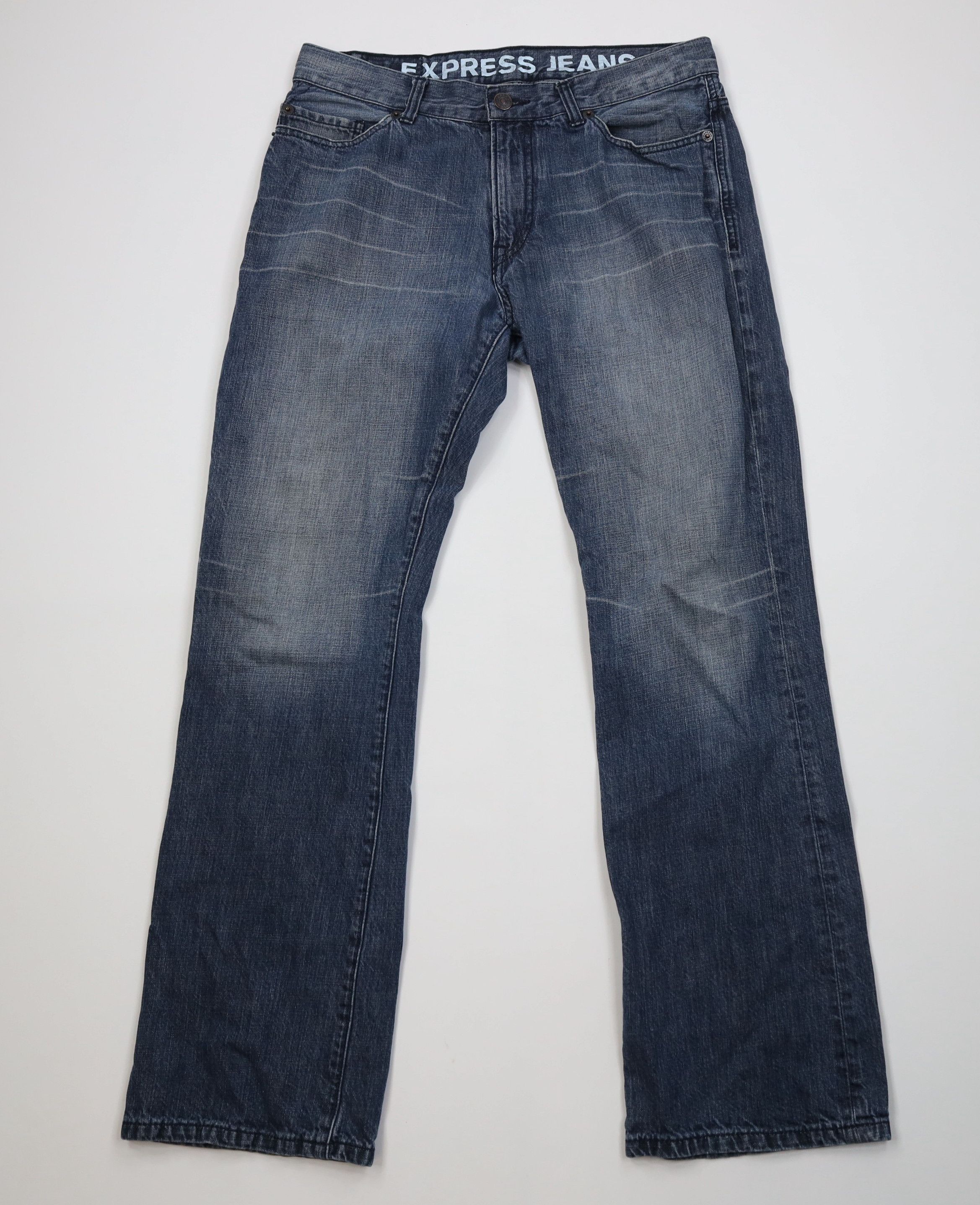 Express Vintage Y2K Express Kingston Boot Cut Wide Leg Jeans Blue Size US 34 / EU 50 - 1 Thumbnail