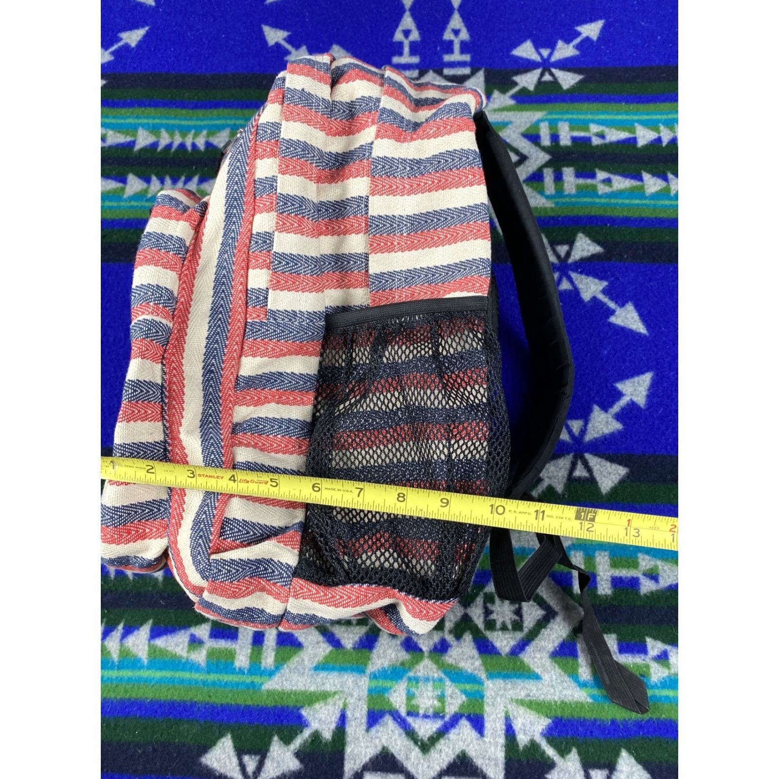 Jansport VINTAGE JanSport Big Student Backpack Red White & Blue Tweed Heavy USA Backpack Men Blue Tweed USA Sports Men's Backpack Size ONE SIZE - 6 Thumbnail
