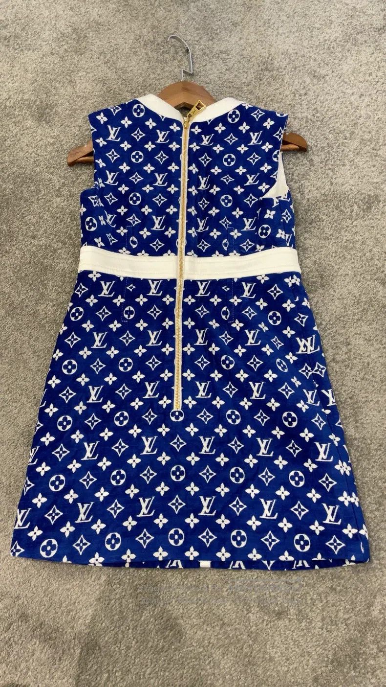 Louis Vuitton Louis Vuitton Klein Blue Full Logo Dress Size XXS / US 00 / IT 34 - 2 Thumbnail