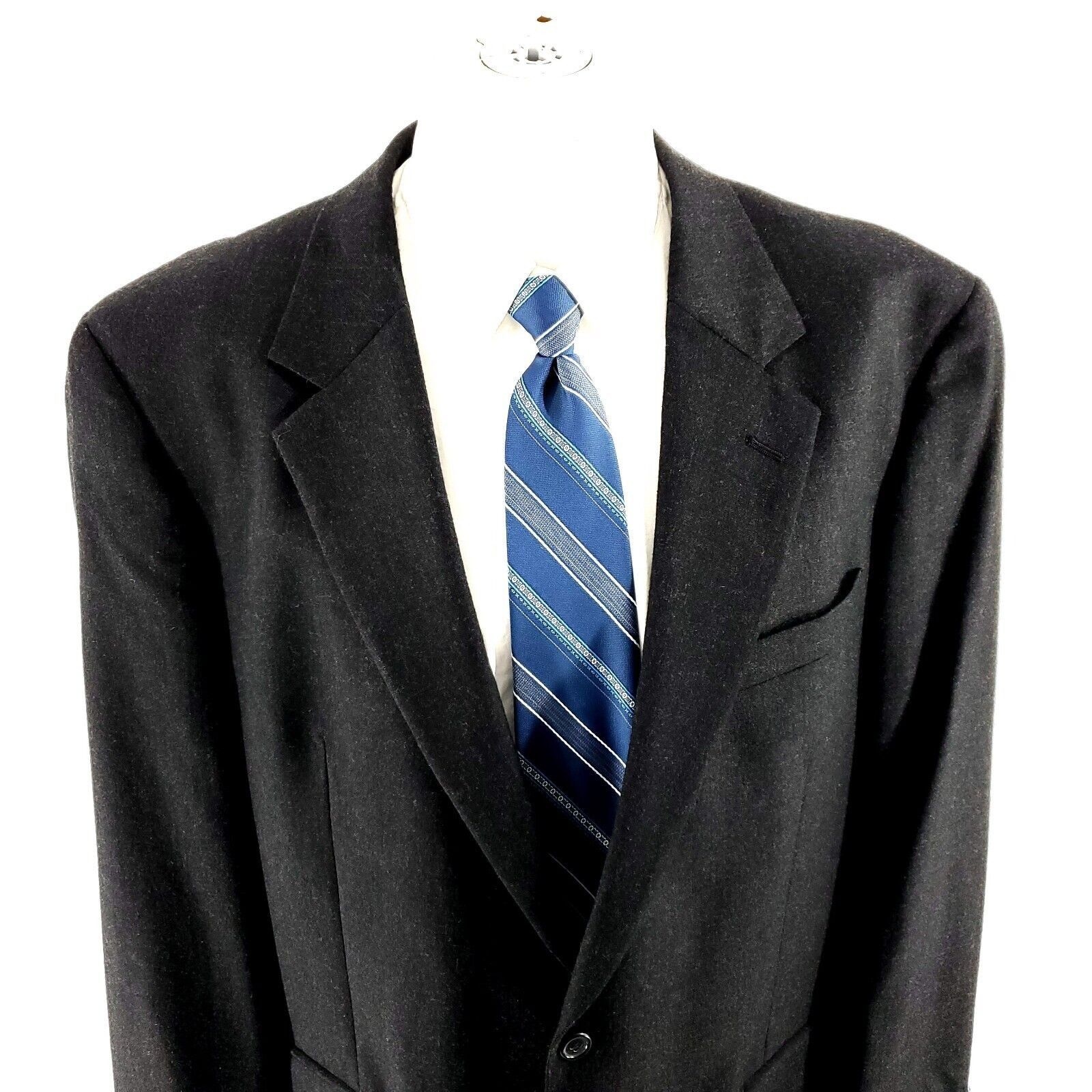 Jos. A. Bank Jos A Bank Wool Cashmere 2 Button Blazer 46L Gray Size 46L - 1 Thumbnail