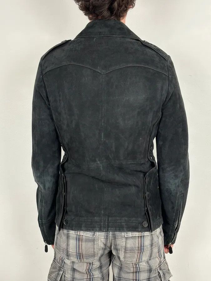 Gucci 2000s Gucci Black Suede Leather Double-Breasted Premium Jacket by Tom Ford Size 44R - 3 Thumbnail