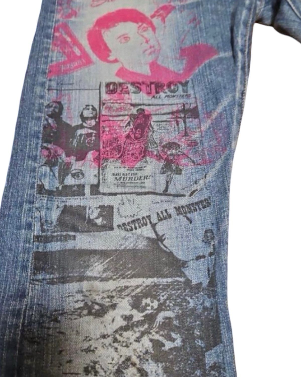 Hysteric Glamour Destroy All Monsters Studded Denim Jeans Size US 34 / EU 50 - 5 Thumbnail