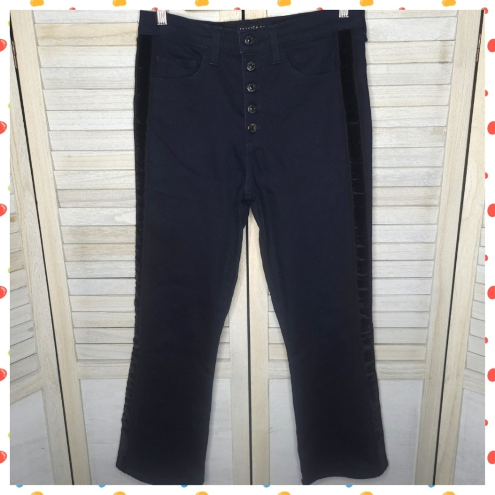 Veronica Beard Veronica Beard Carolyn Baby Boot Velvet Tux Stripe 29 Waist Size 29" - 1 Thumbnail
